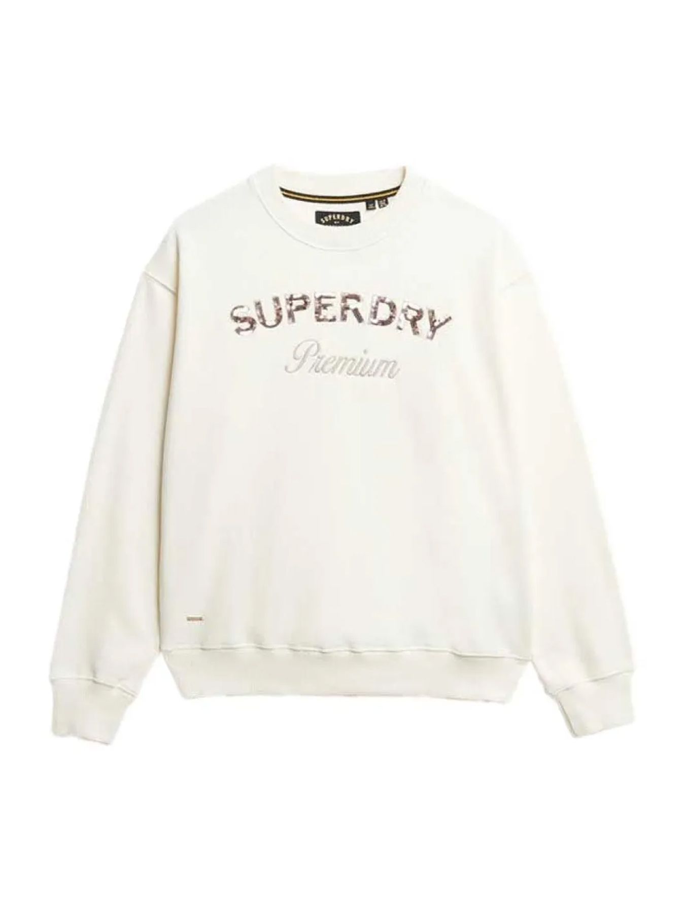 Superdry Premium Design loose crew Chalk White 00114435-FU4