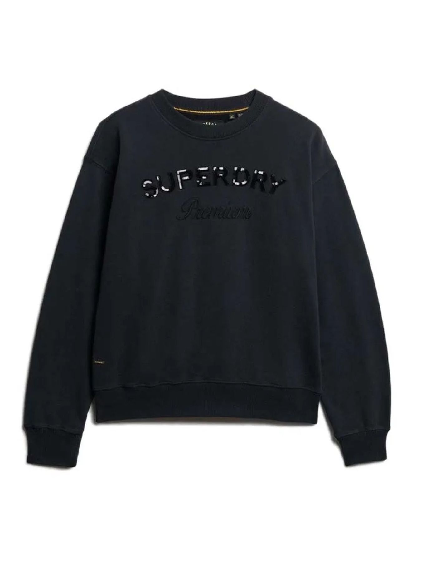 Superdry Premium Design loose crew Vulcan Black 00114435-VD3