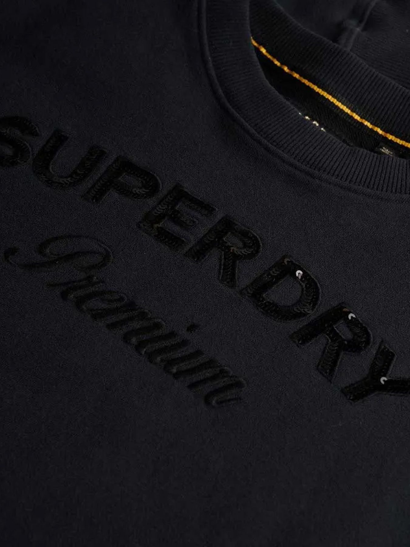 Superdry Premium Design loose crew Vulcan Black 2900159735069