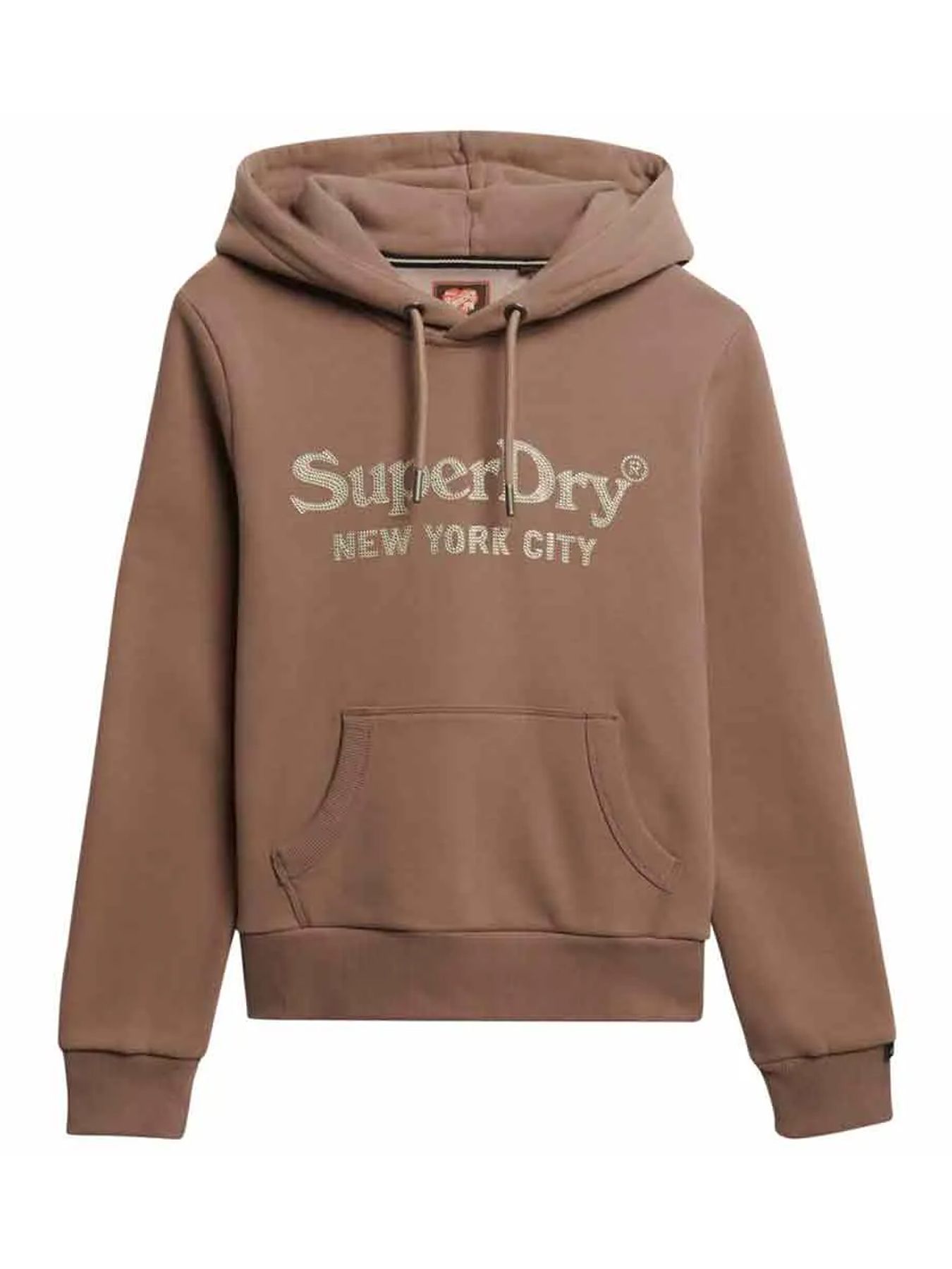 Superdry Brand mark relaxed hood Taupe Grey 2900158928073