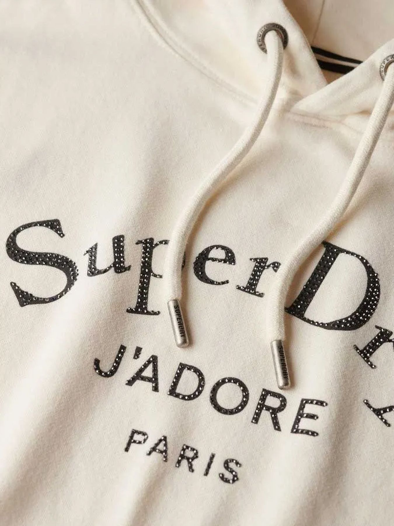 Superdry Brand mark relaxed hood Chalk White 2900159736073