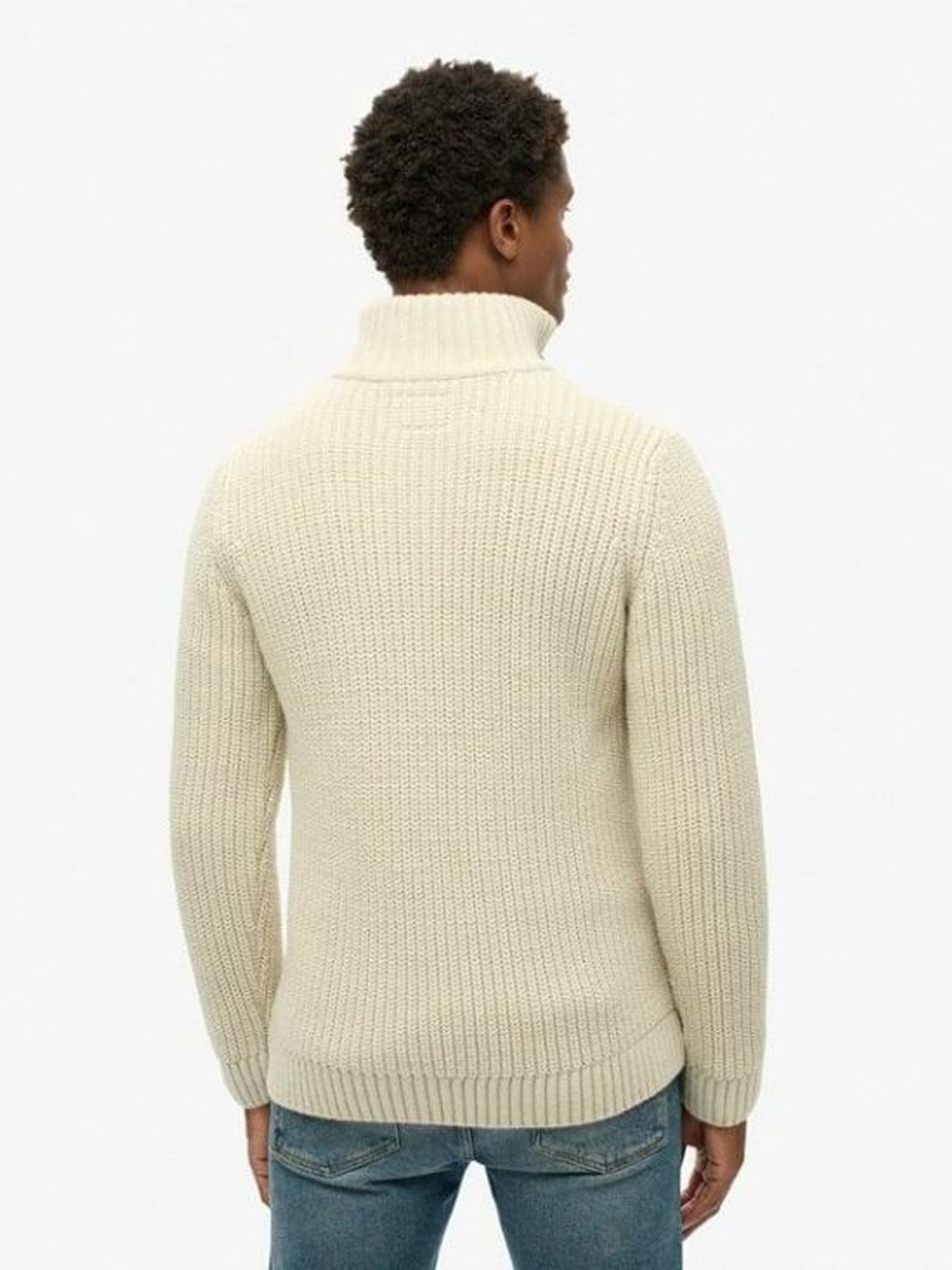 Superdry Jacob cable knit half zip ecru 2900158929070
