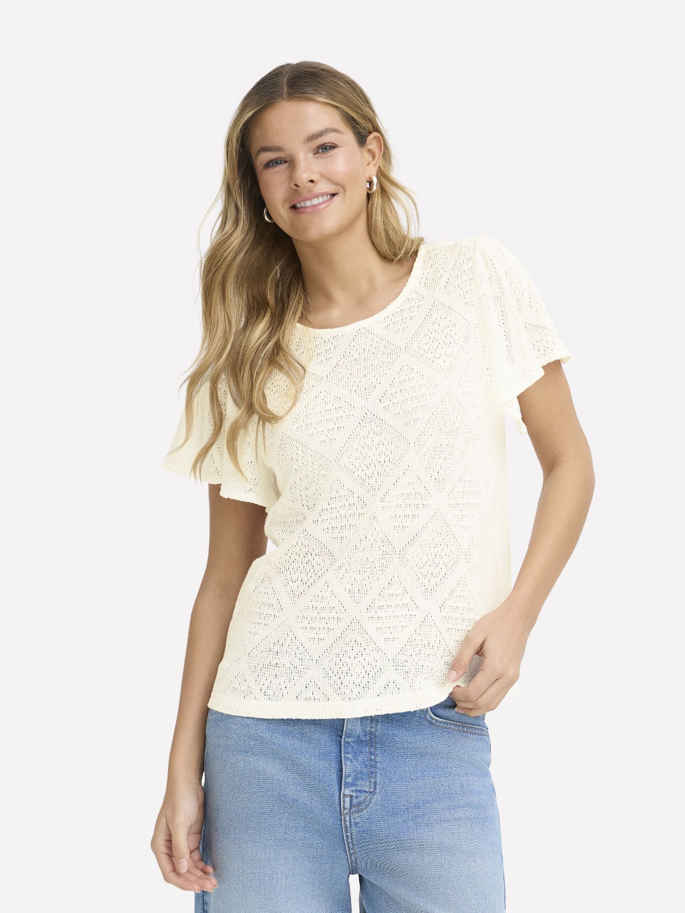 Fransa FRMARILYNNE TEE 1 Whisper White 00114452-EKA26006200000032