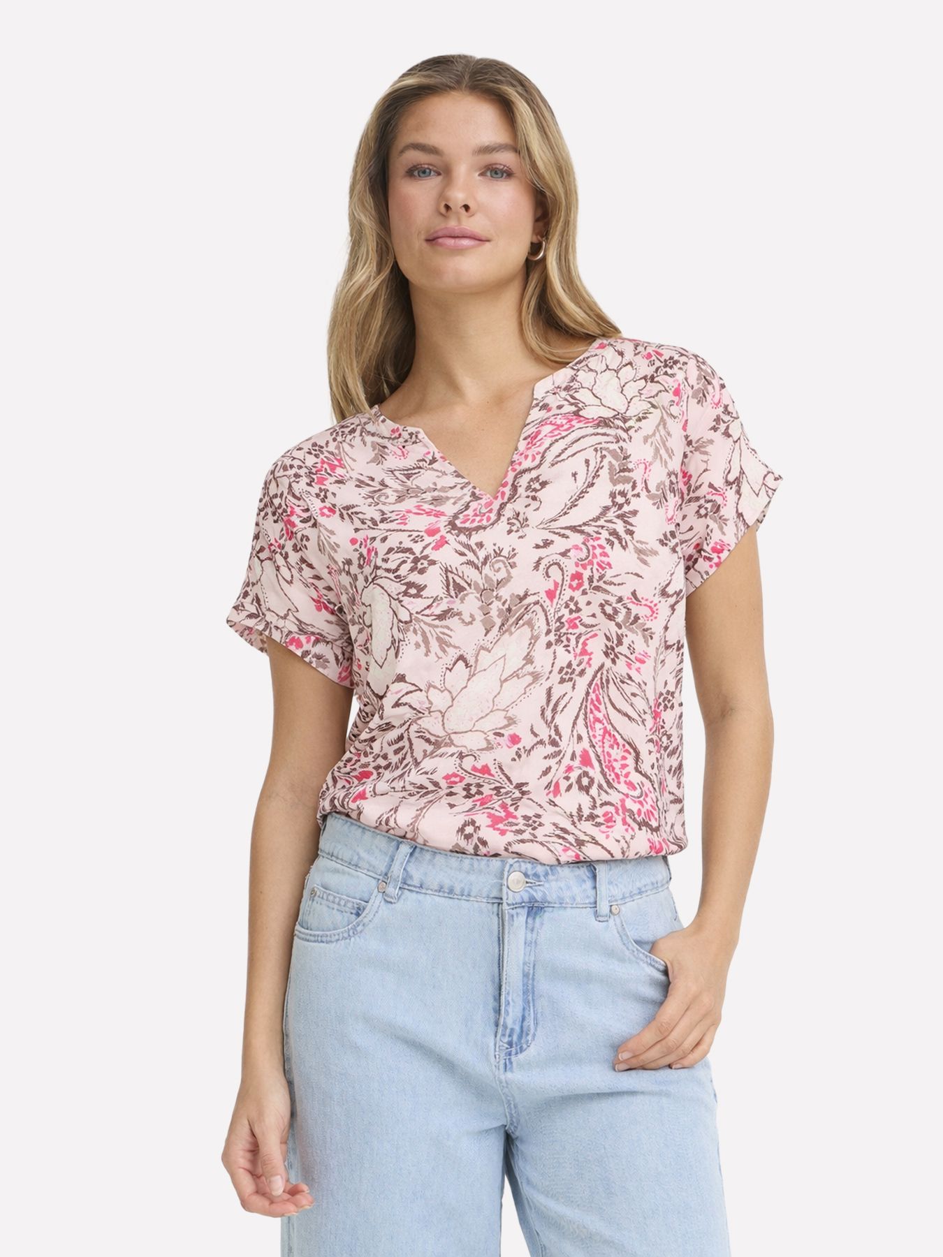 Fransa FRSEEN TEE 9 FEMI BOUQUET LOTUS 00114456-EKA26006200000341