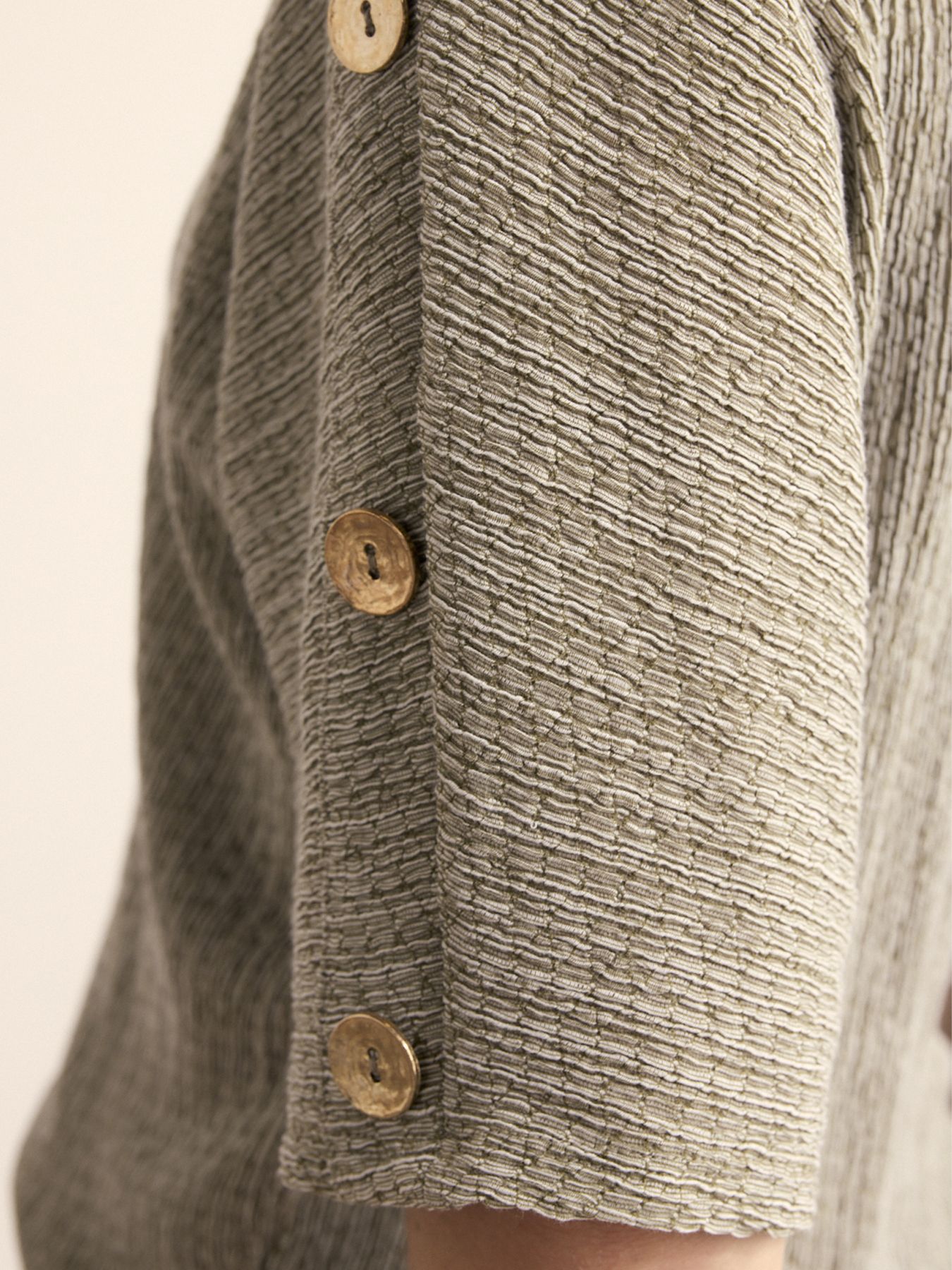 Tramontana Crinkled Top Button Detail Aloe Melange 006156 2900158986042