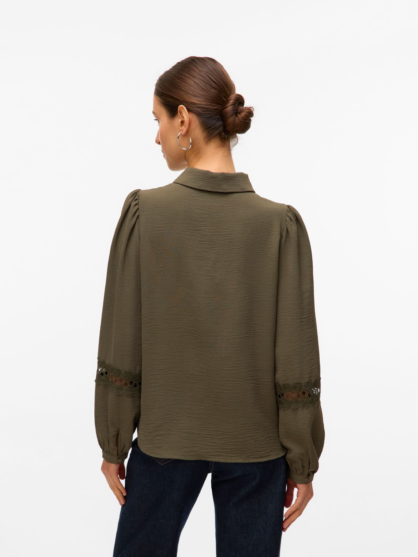 Vero Moda VMALVA LACE LS SHIRT WVN GA BOO Grape Leaf 2900159243021