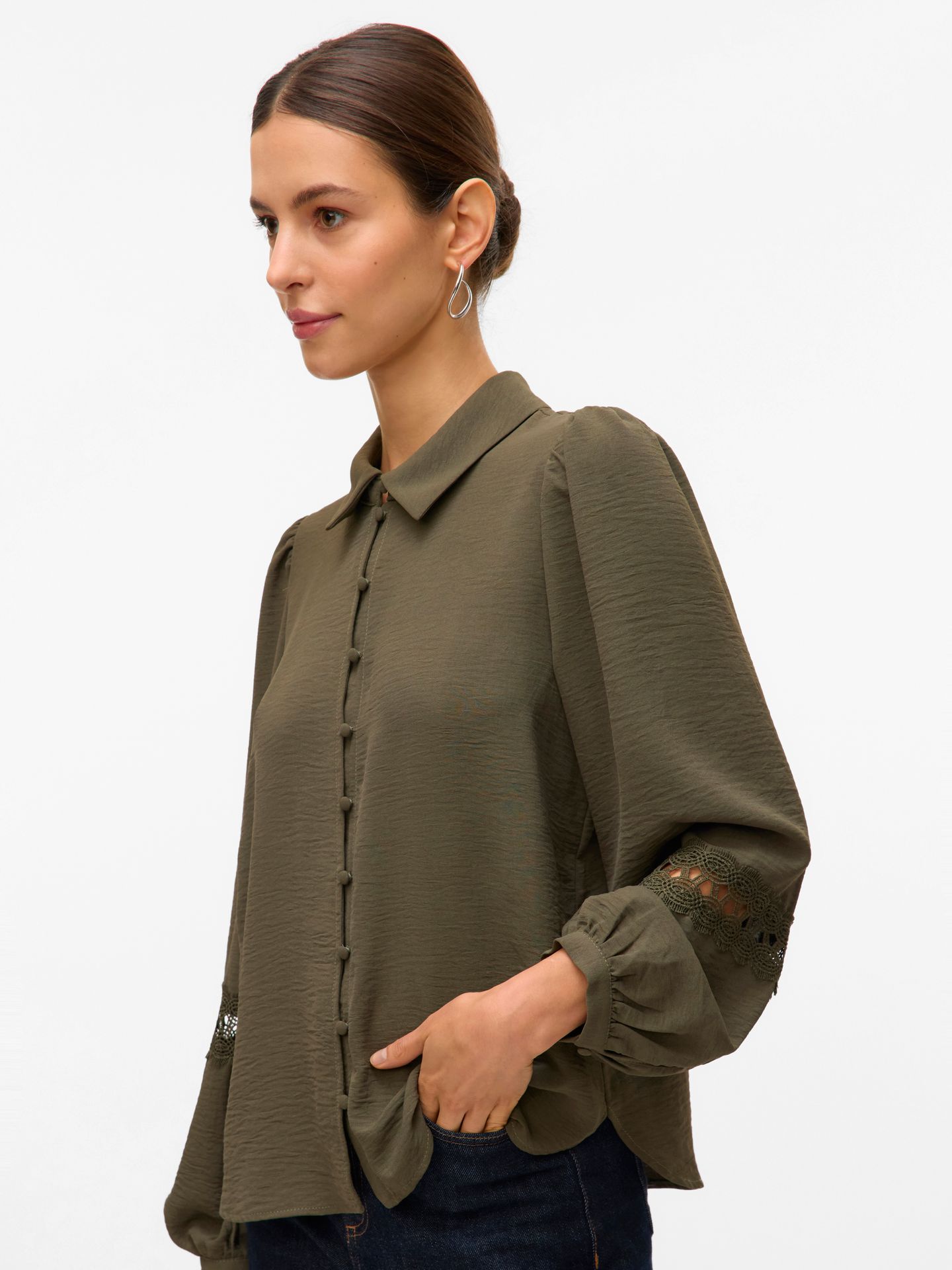 Vero Moda VMALVA LACE LS SHIRT WVN GA BOO Grape Leaf 2900159243021