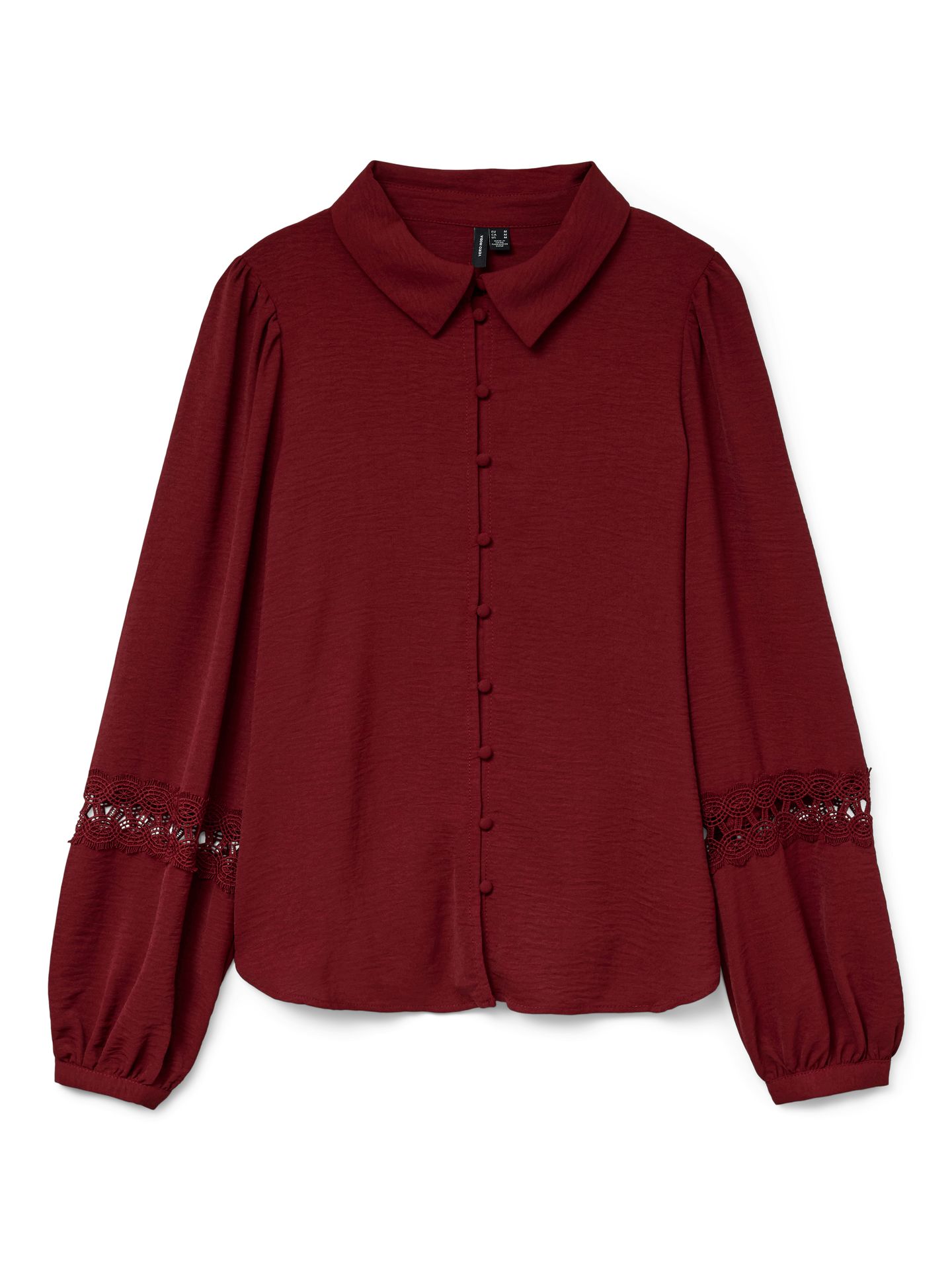 Vero Moda VMALVA LACE LS SHIRT WVN GA BOO Syrah 00114621-EKA26011400003060