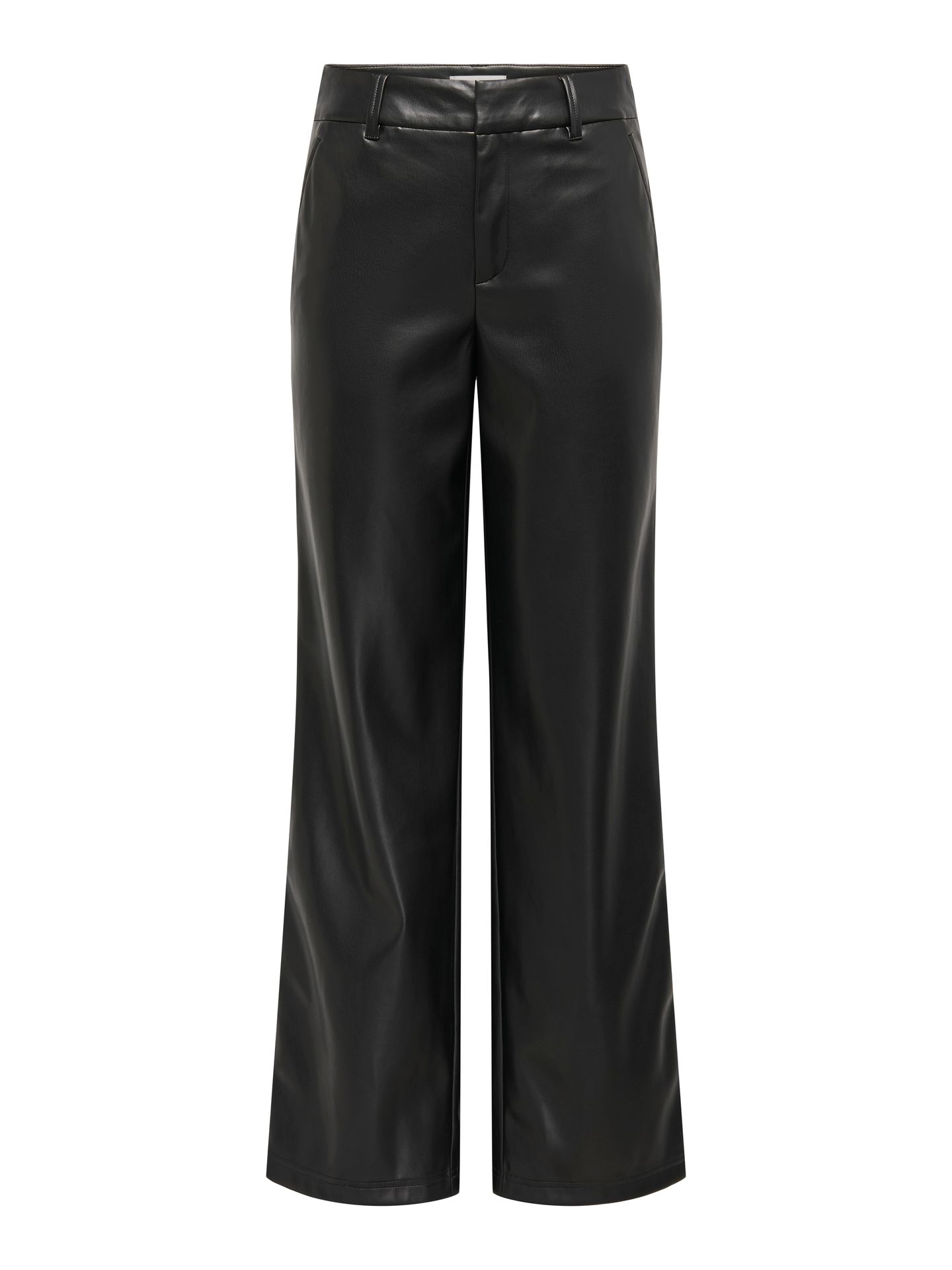Only ONLSMOOTH MW WIDE FAUX LEA PANT CC Black 2900159245025