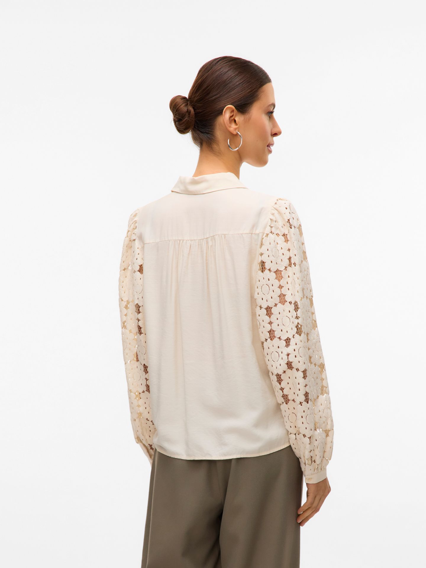 Vero Moda VMFABENA L/S SHIRT WVN BTQ GA Birch/Dicte 2900159253044