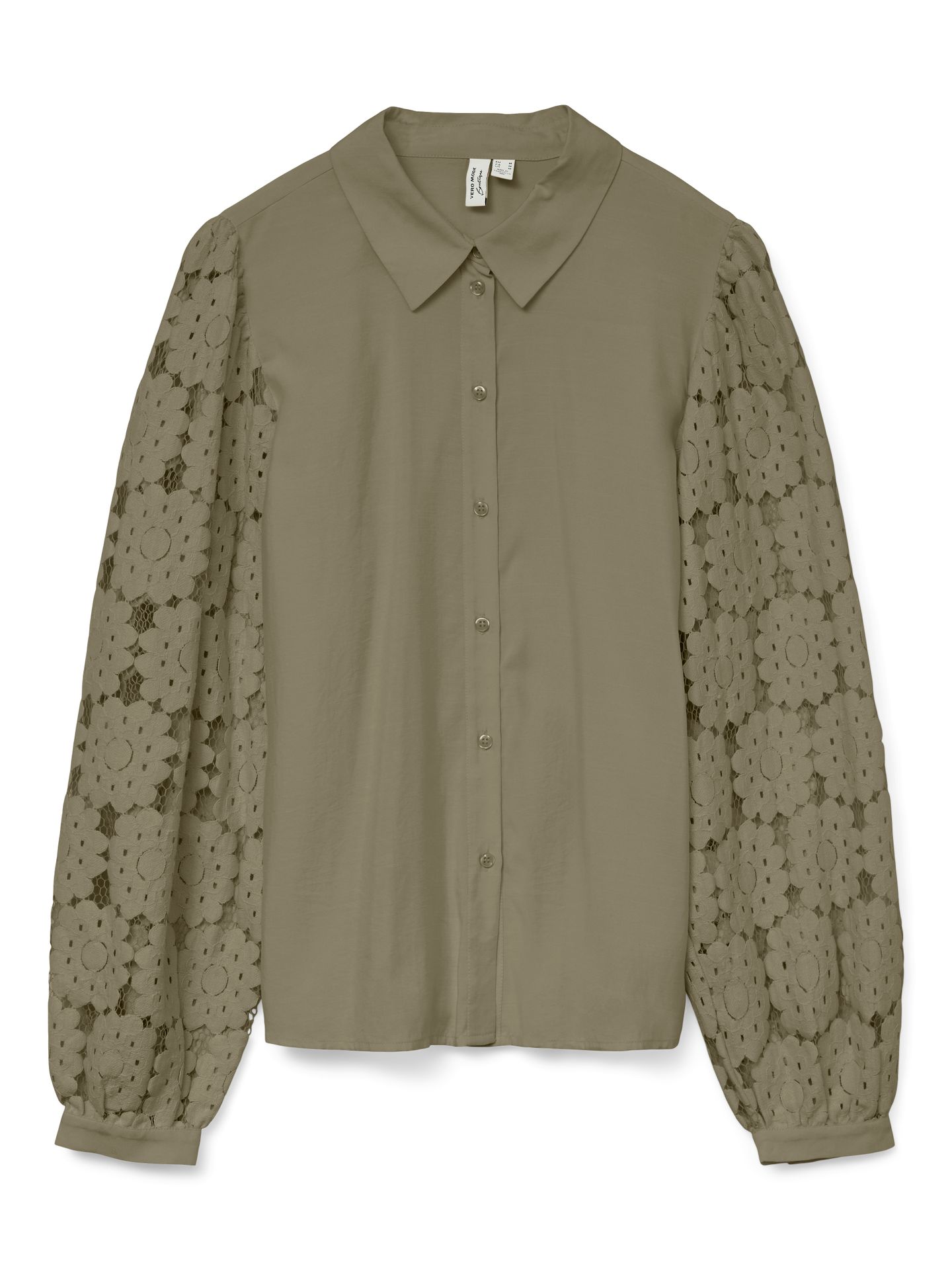 Vero Moda VMFABENA L/S SHIRT WVN BTQ GA Mermaid/CROCHET BACK 00114626-EKA26011400003001