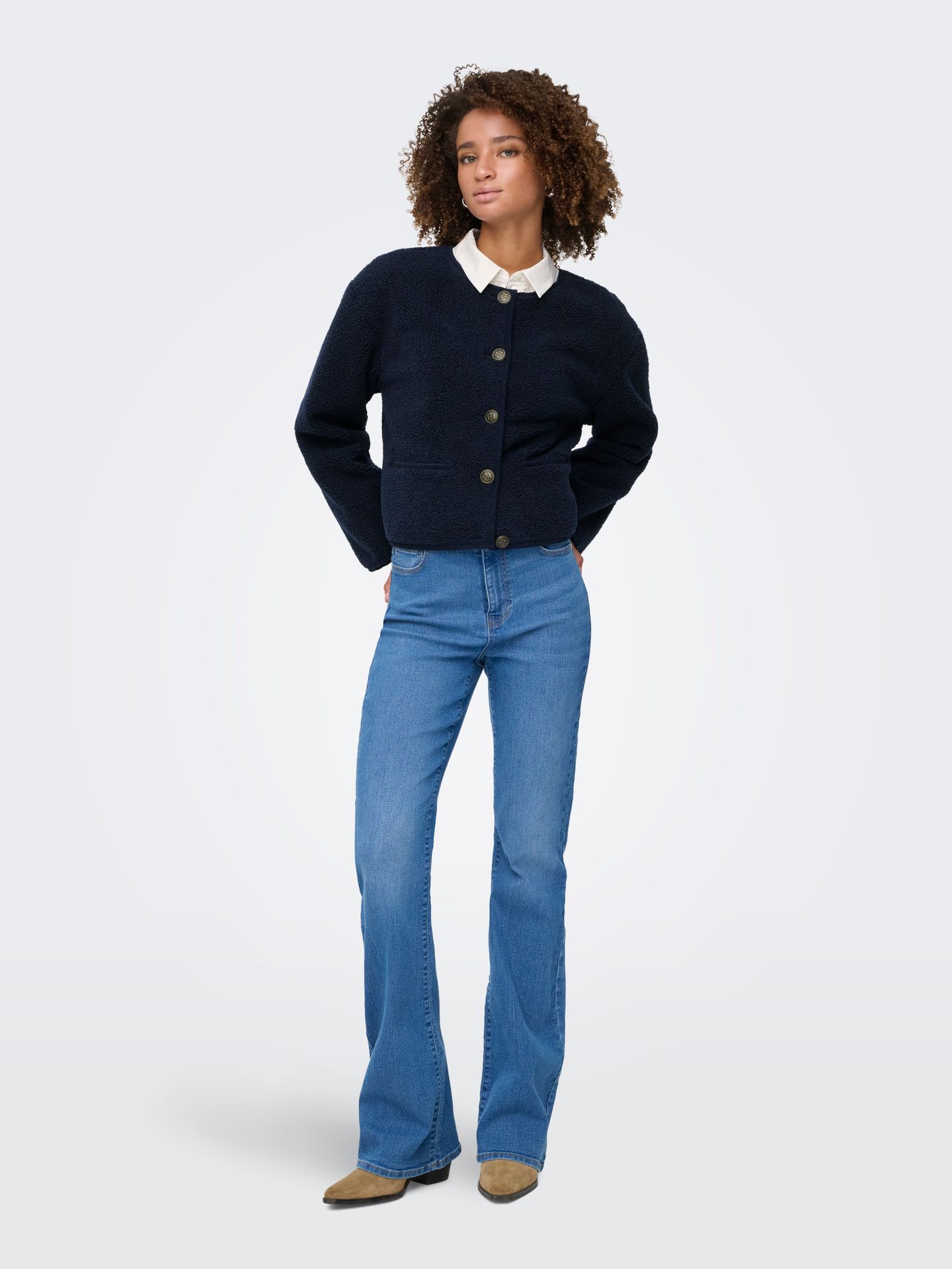 Only ONLCOCO SHORT TEDDY JACKET CC OTW Night Sky 2900159261025