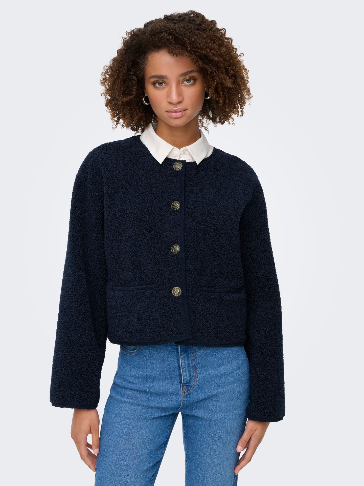 Only ONLCOCO SHORT TEDDY JACKET CC OTW Night Sky 2900159261025