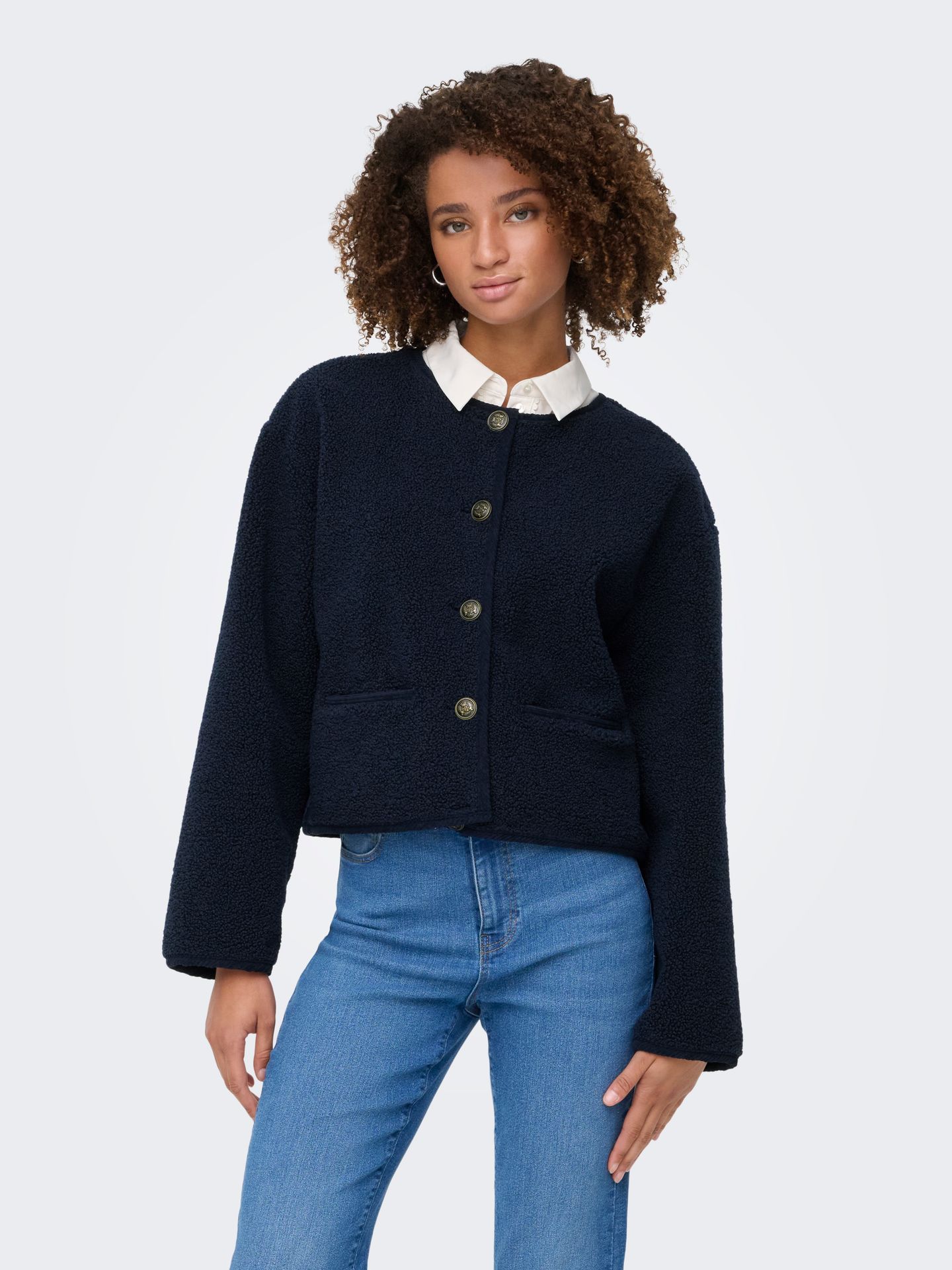 Only ONLCOCO SHORT TEDDY JACKET CC OTW Night Sky 2900159261025