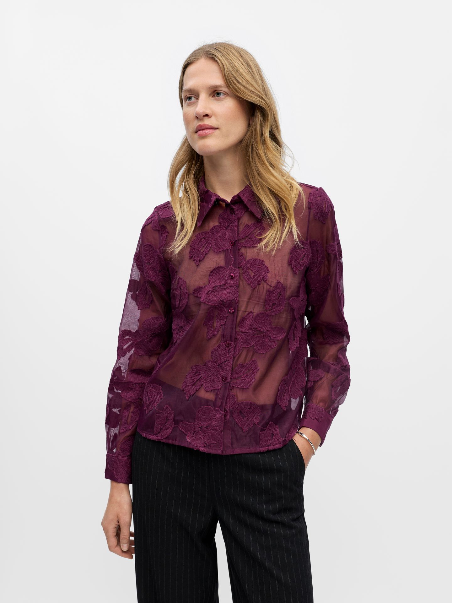 Object OBJTYLA L/S RE SHIRT CC3 Mauve Wine 00114630-EKA22000400000188
