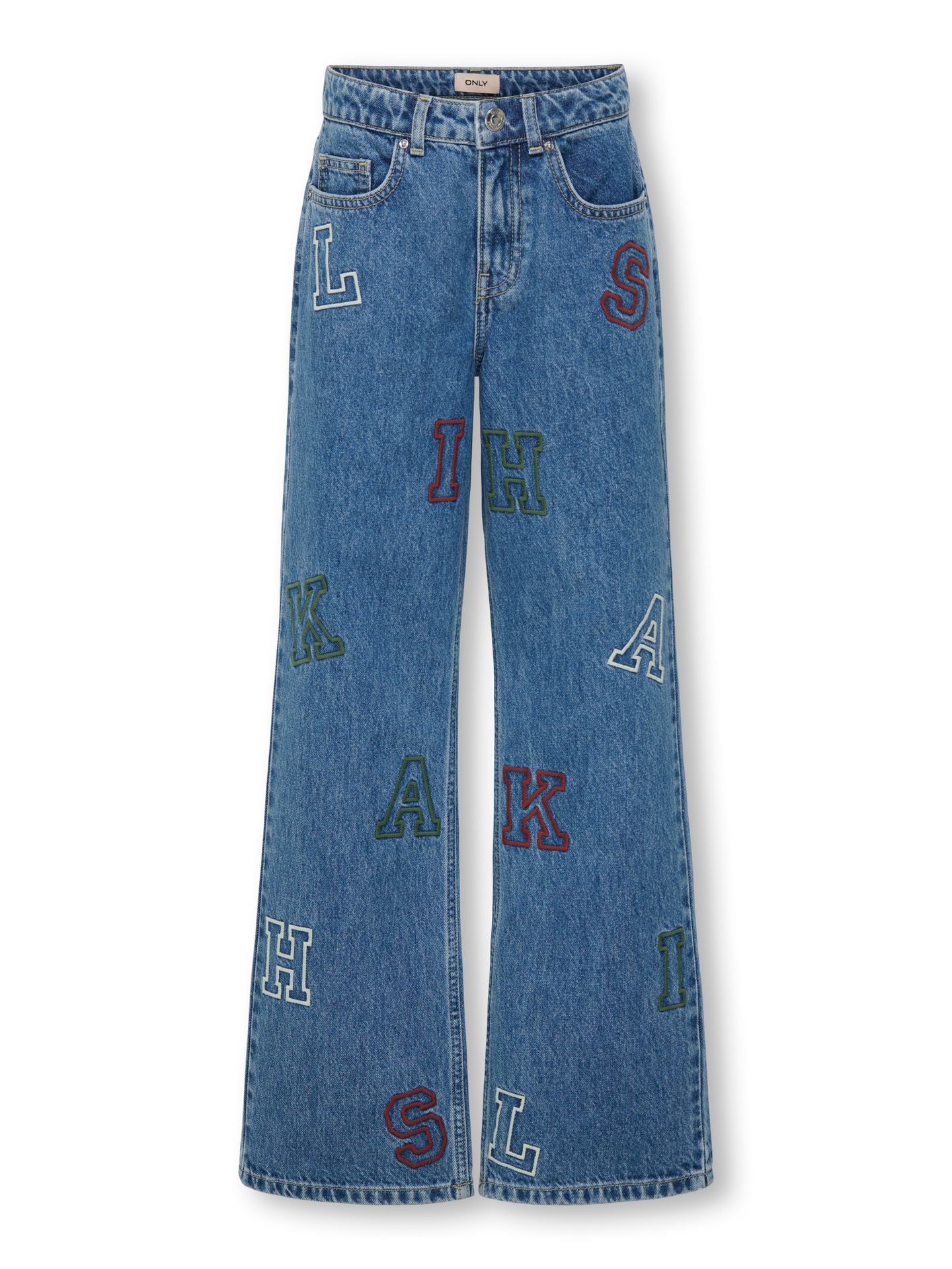 Only KOGJUICY HW WIDE LEG COLLEGE JEANS Medium Blue Denim/NAS365 2900159264033