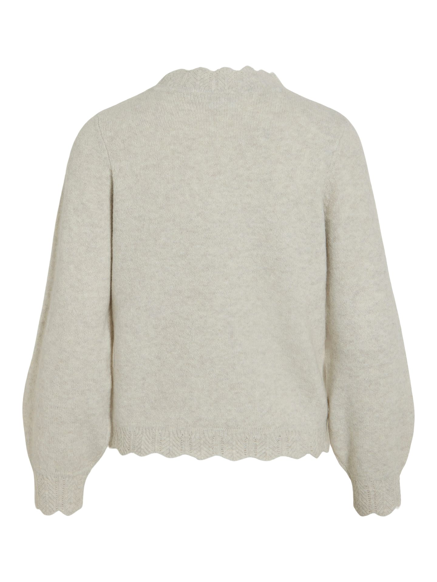 Vila VINIKOLINA O-NECK L/S KNIT TOP - NO Super Light Natural Melan 2900159335016