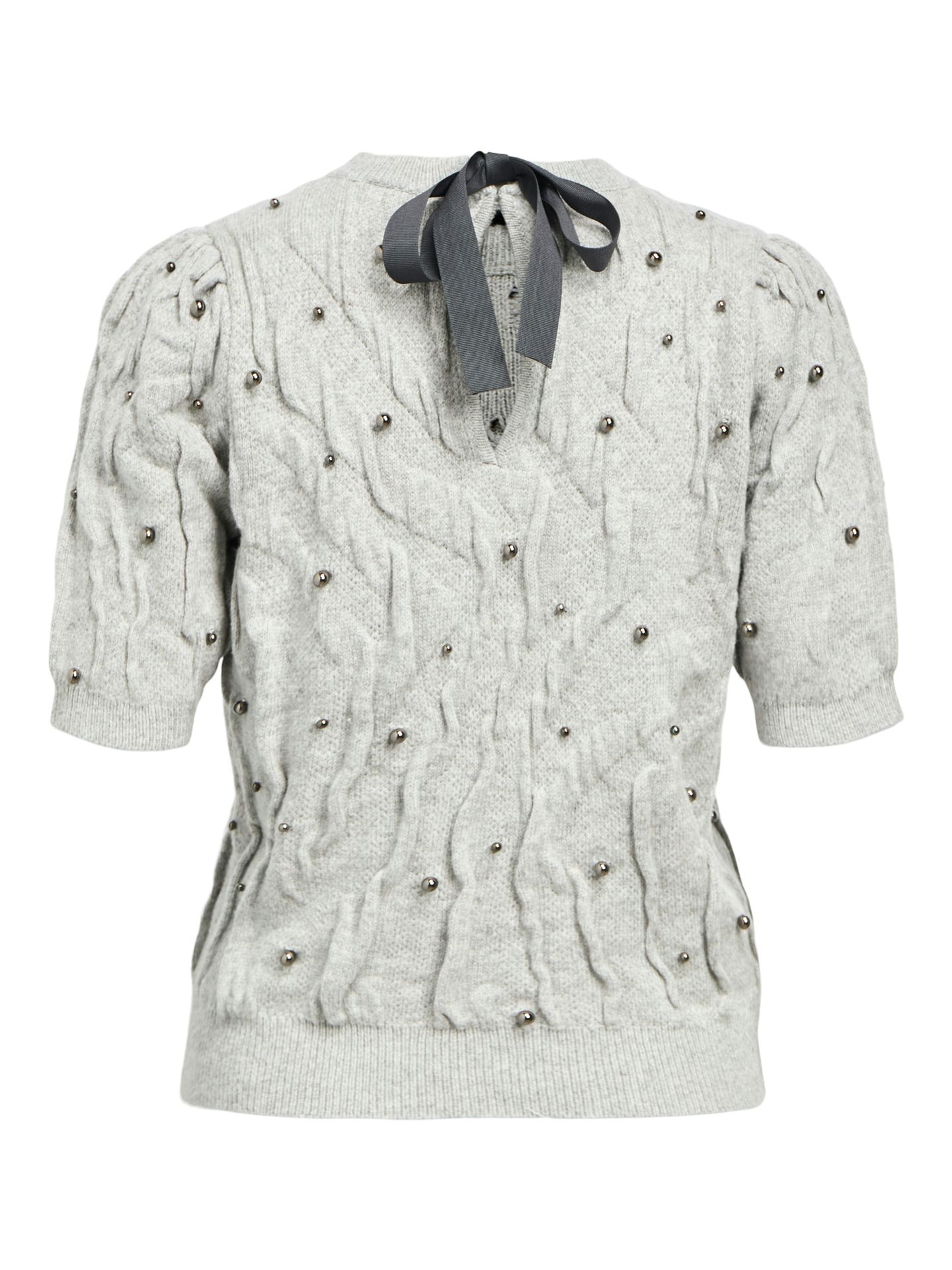 Object OBJPENNY KNIT RE S/S PULLOVER CC3 Light Grey Melange 2900159266044