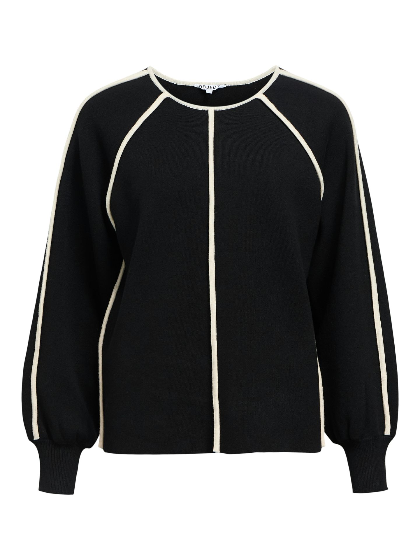 Object OBJREYNARD LS LO CONTRAST PULLOVER Black/Sandshell 00114634-EKA22000400000011