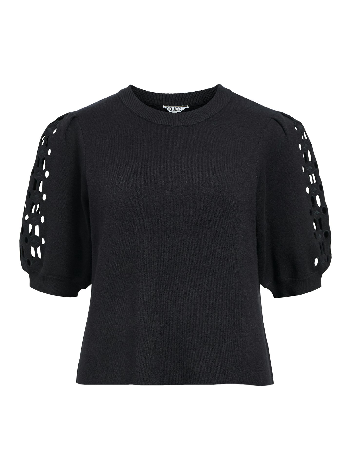 Object OBJYUKI S/S RE KNIT PULLOVER NOOS Black 00114635-EKA22000400000001