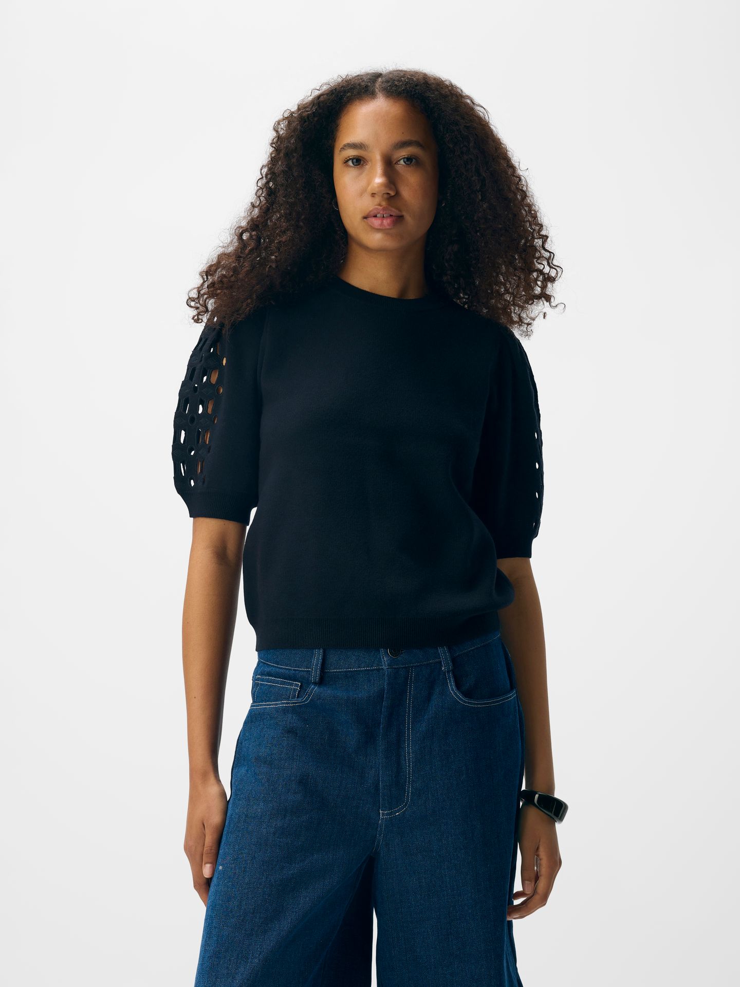 Object OBJYUKI S/S RE KNIT PULLOVER NOOS Black 2900159275046