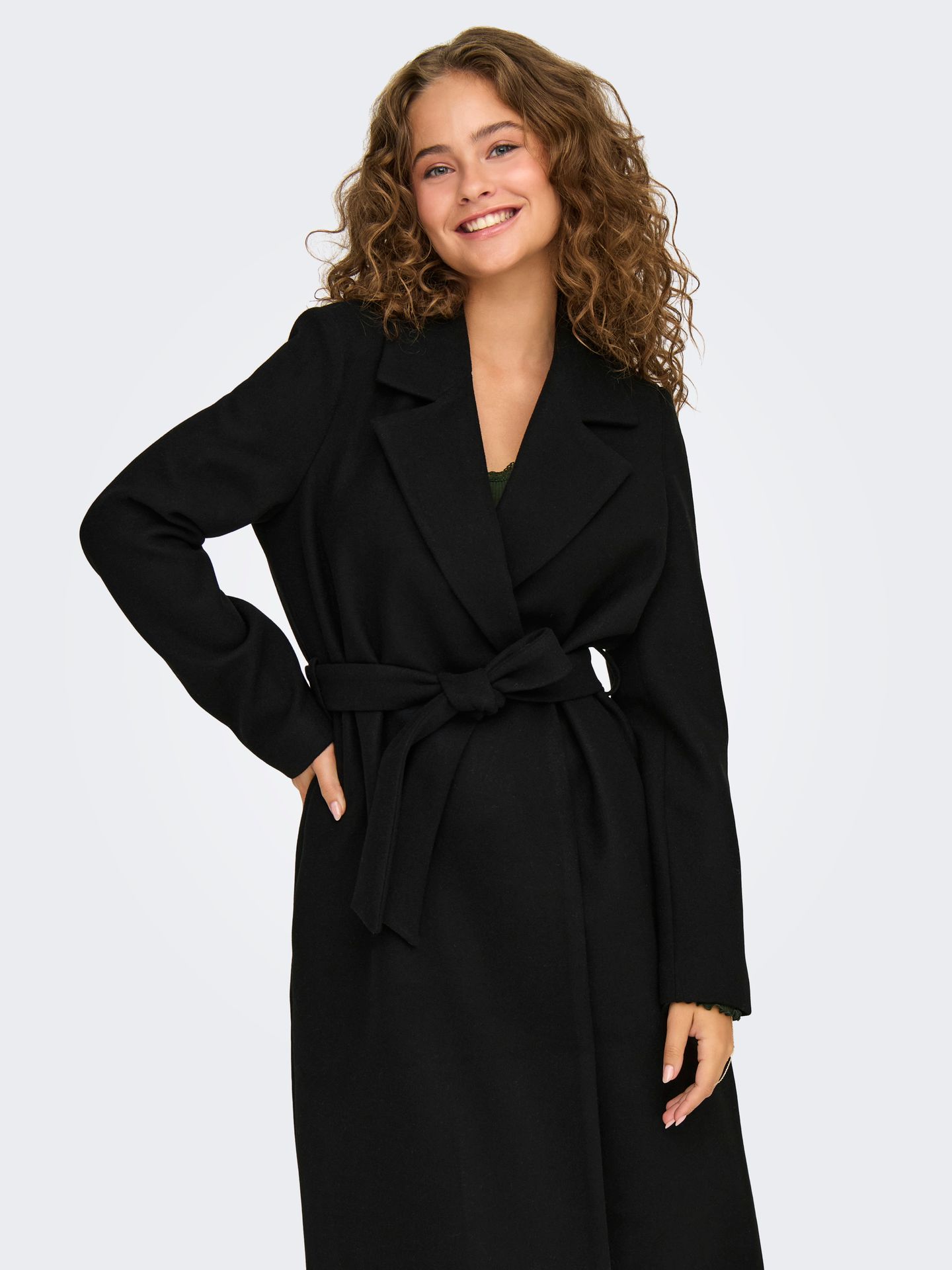 Only ONLALVILDA LIFE WRAP COAT OTW NOOS Black/LEO AOP 00114677-EKA26011400000044