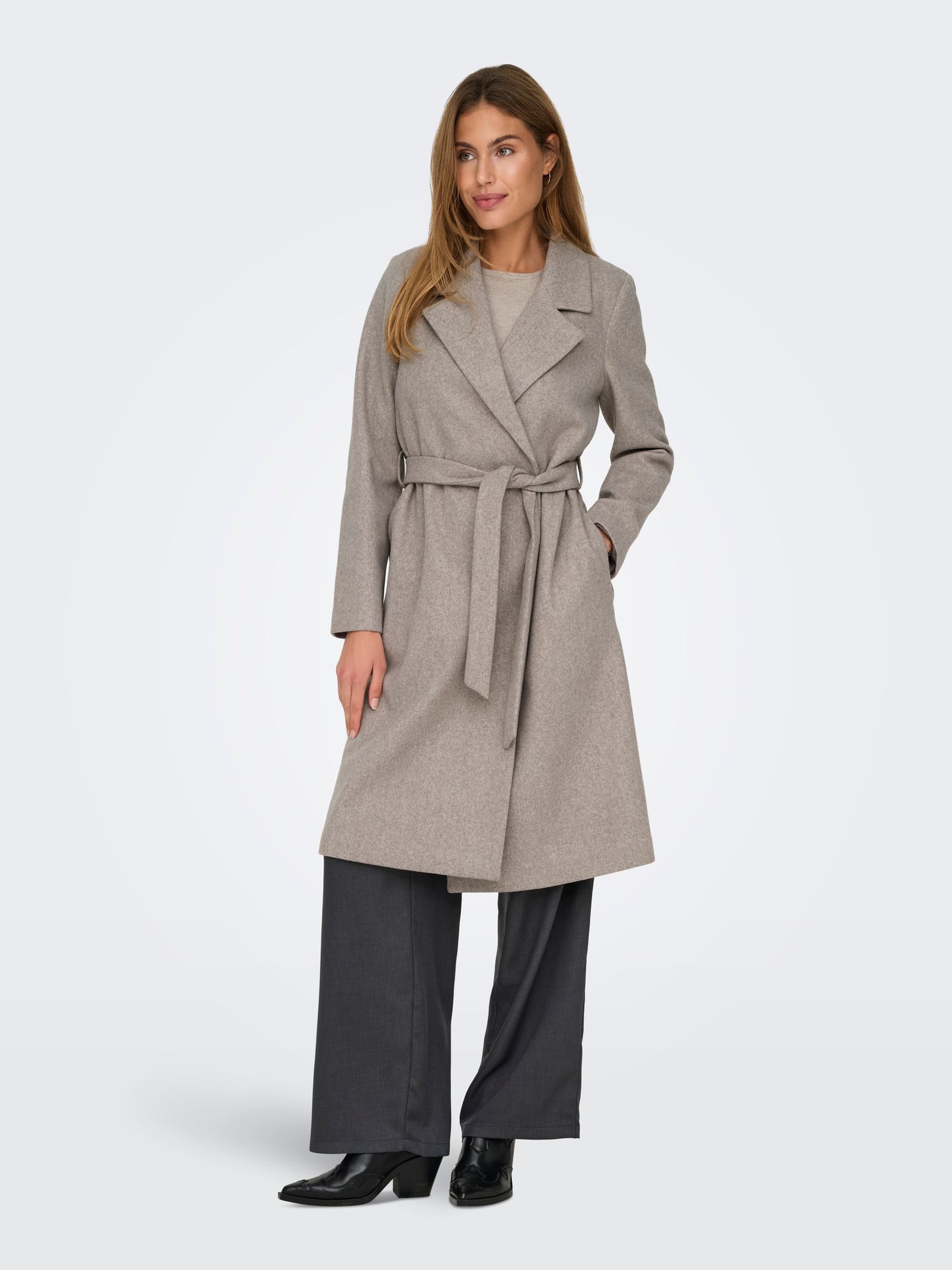 Only ONLALVILDA LIFE WRAP COAT OTW NOOS Simply Taupe/MELANGE 2900159336020