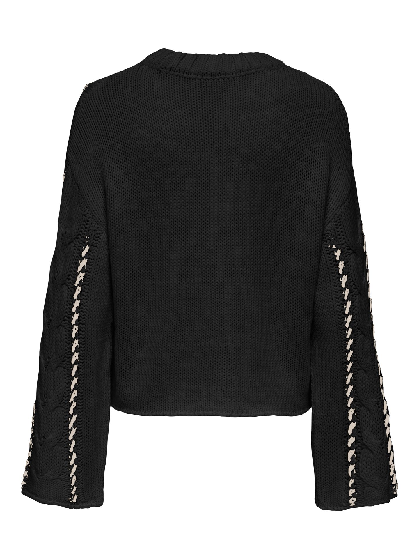 Only ONLTESSA LS CABEL STITCH O-NECK CC Black/With Clara Leo 2900159347019