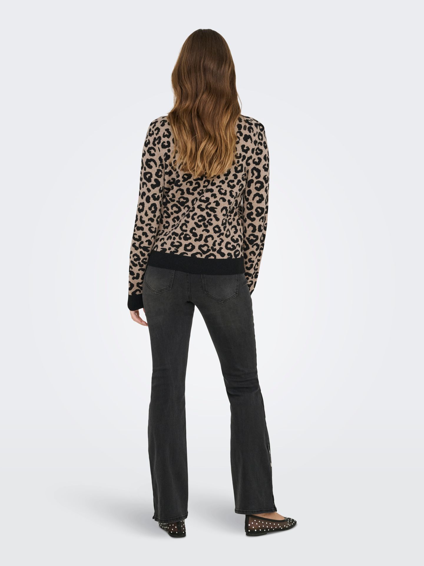 Only ONLIBI JQ LS HIGH NECK CC KNT Black/With Clara Leo 2900159350019