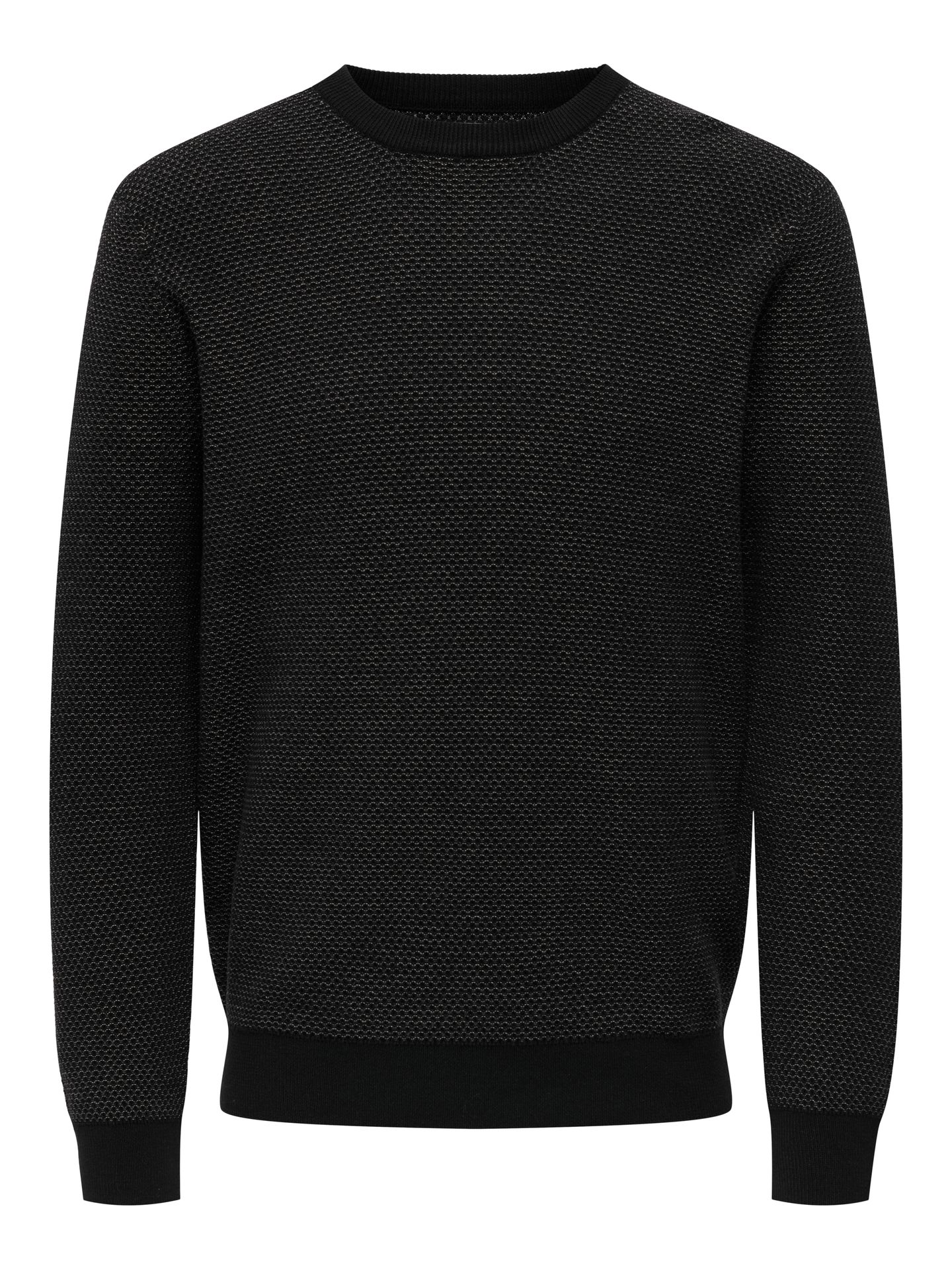 Only & Sons ONSMORGAN 12 STRUCTURE CREW KNIT NO Black/BLACK BLACK 00114685-EKA26011400000042