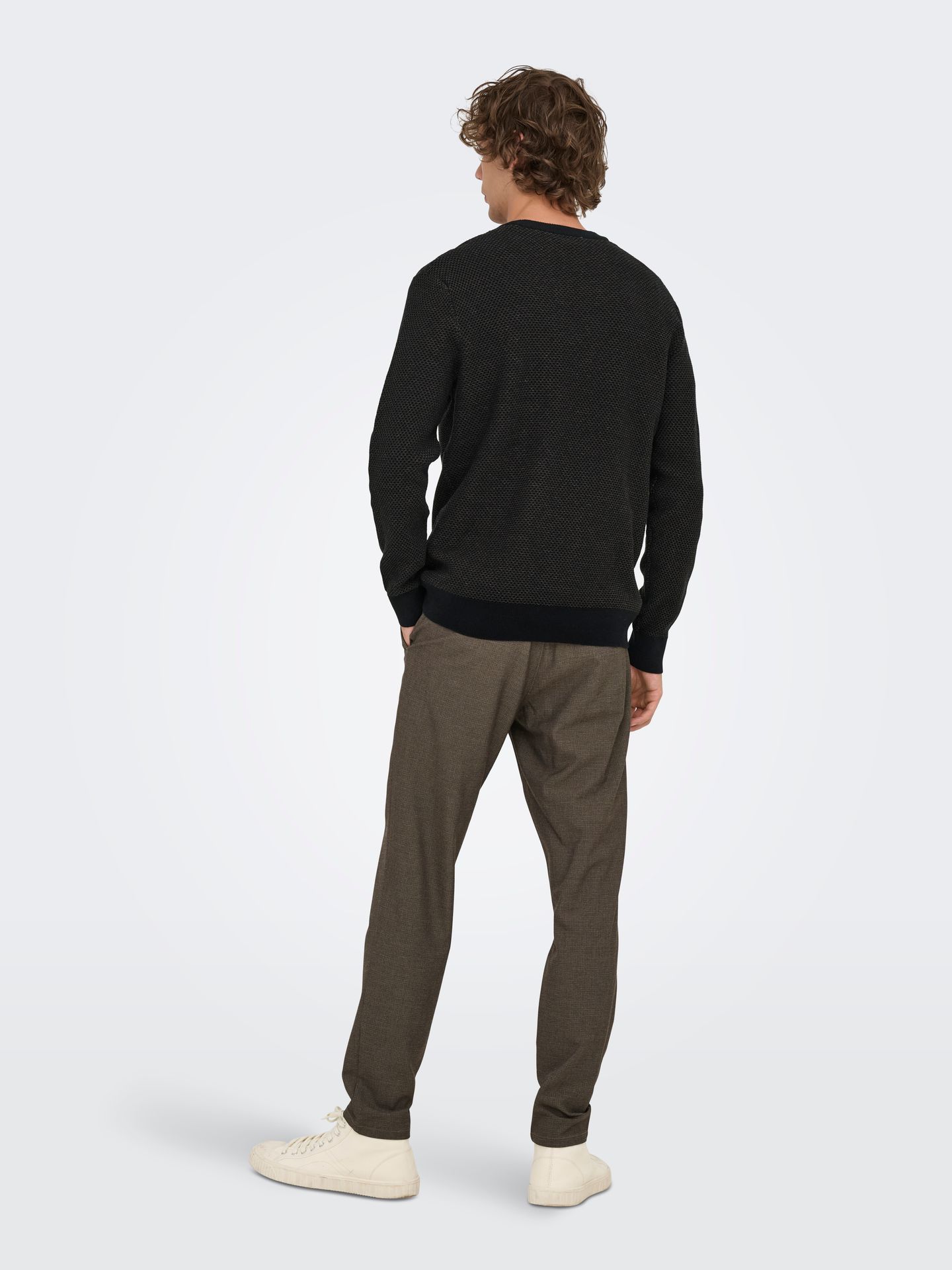 Only & Sons ONSMORGAN 12 STRUCTURE CREW KNIT NO Black/BLACK BLACK 2900159351023