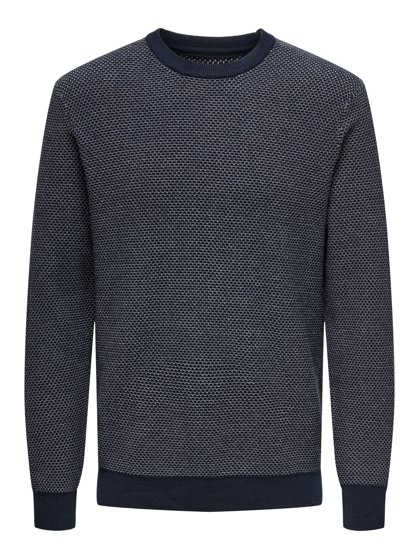 Only & Sons ONSMORGAN 12 STRUCTURE CREW KNIT NO Navy Blazer/CLOUD DANCER 00114685-EKA26011400003085