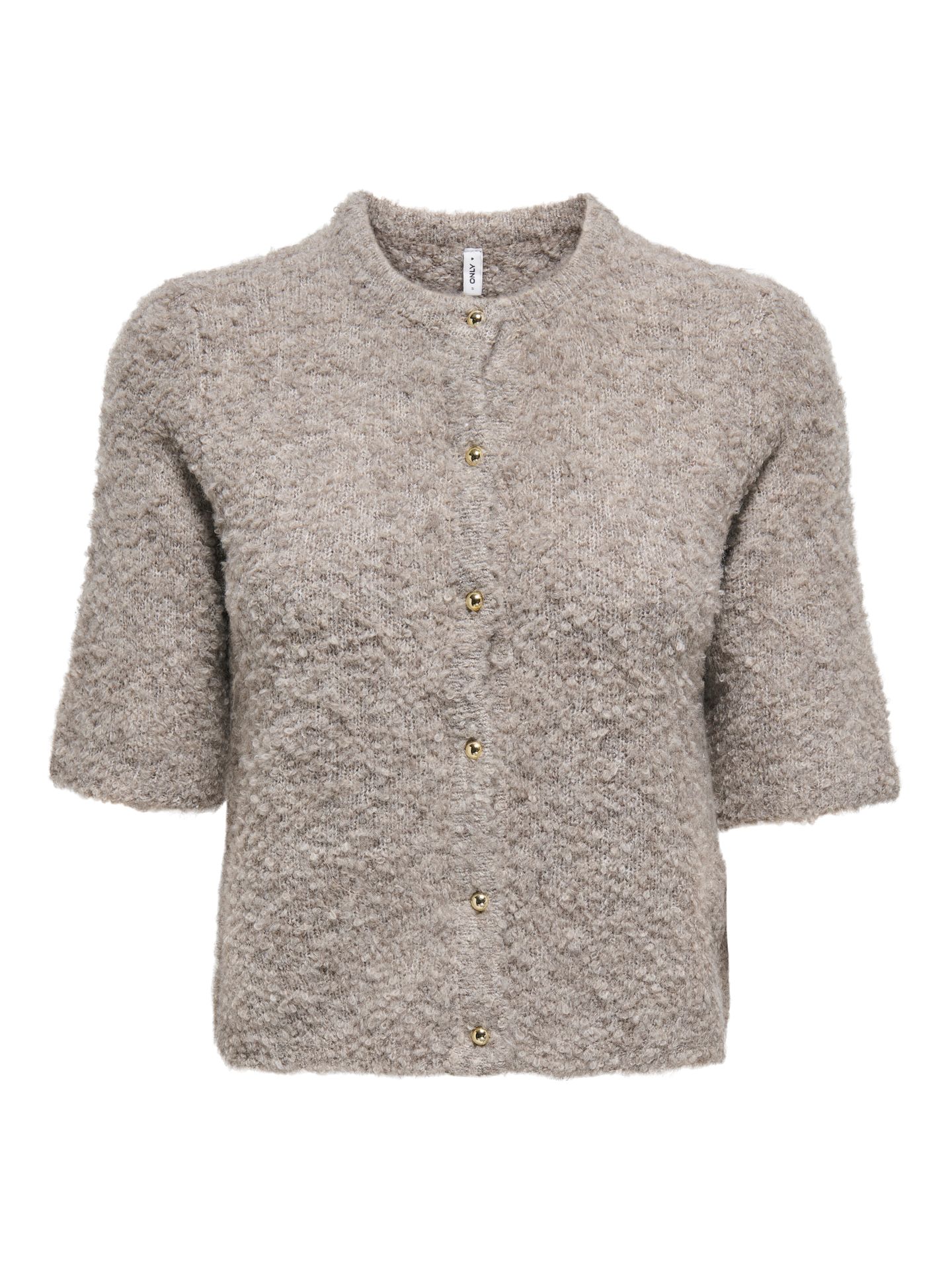 Only ONLCILLE SS O-NECK CARDIGAN CC KNT String/PUMICE STONE EMBROIDERY 00114687-EKA26011400002814