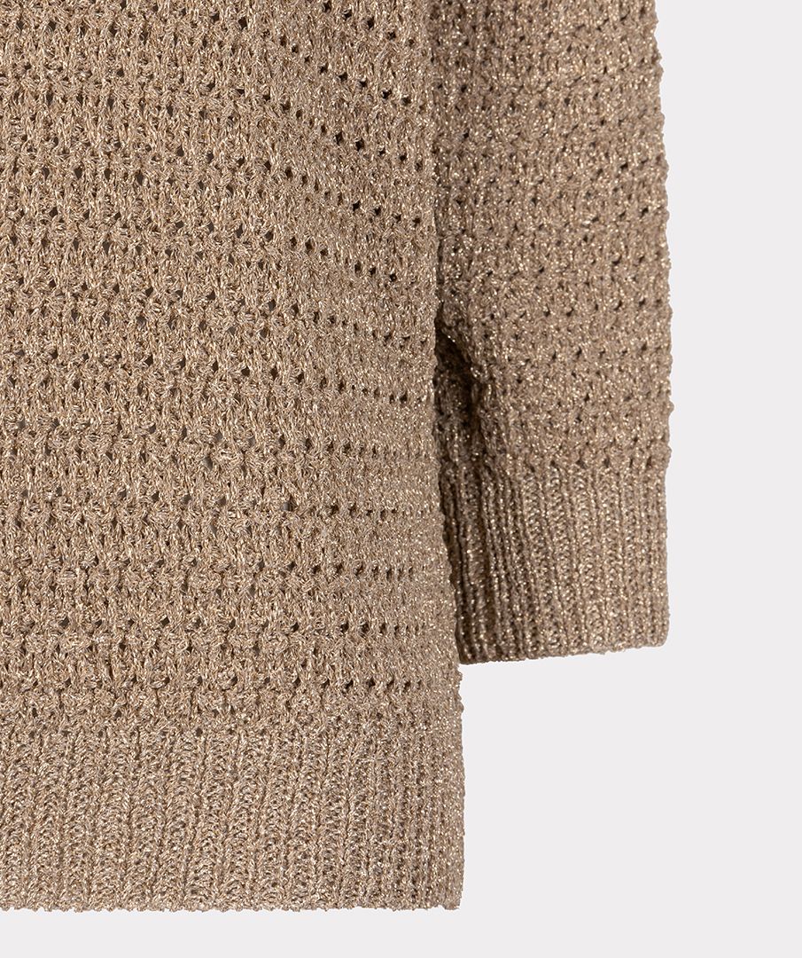 Esqualo Sweater oversized lurex 180 sand 2900159367031
