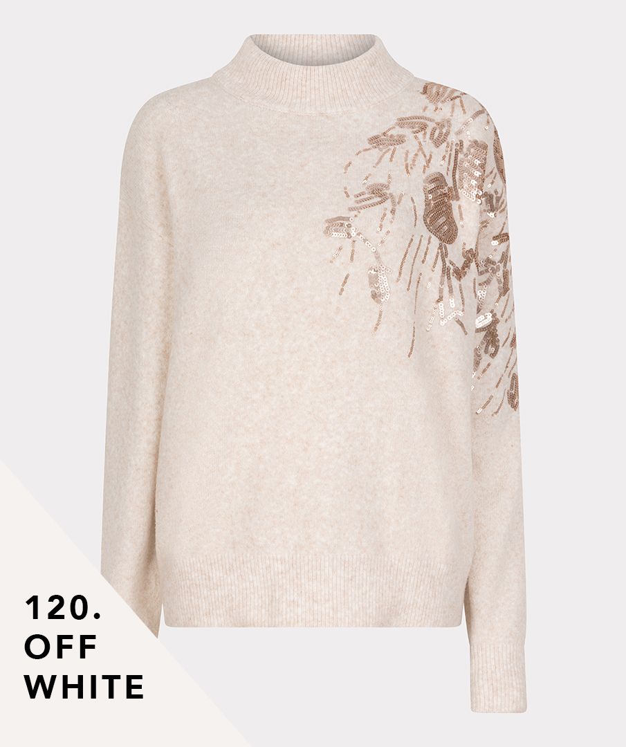Esqualo Sweater sequins 120 off white 00114694-EKA26009300000004