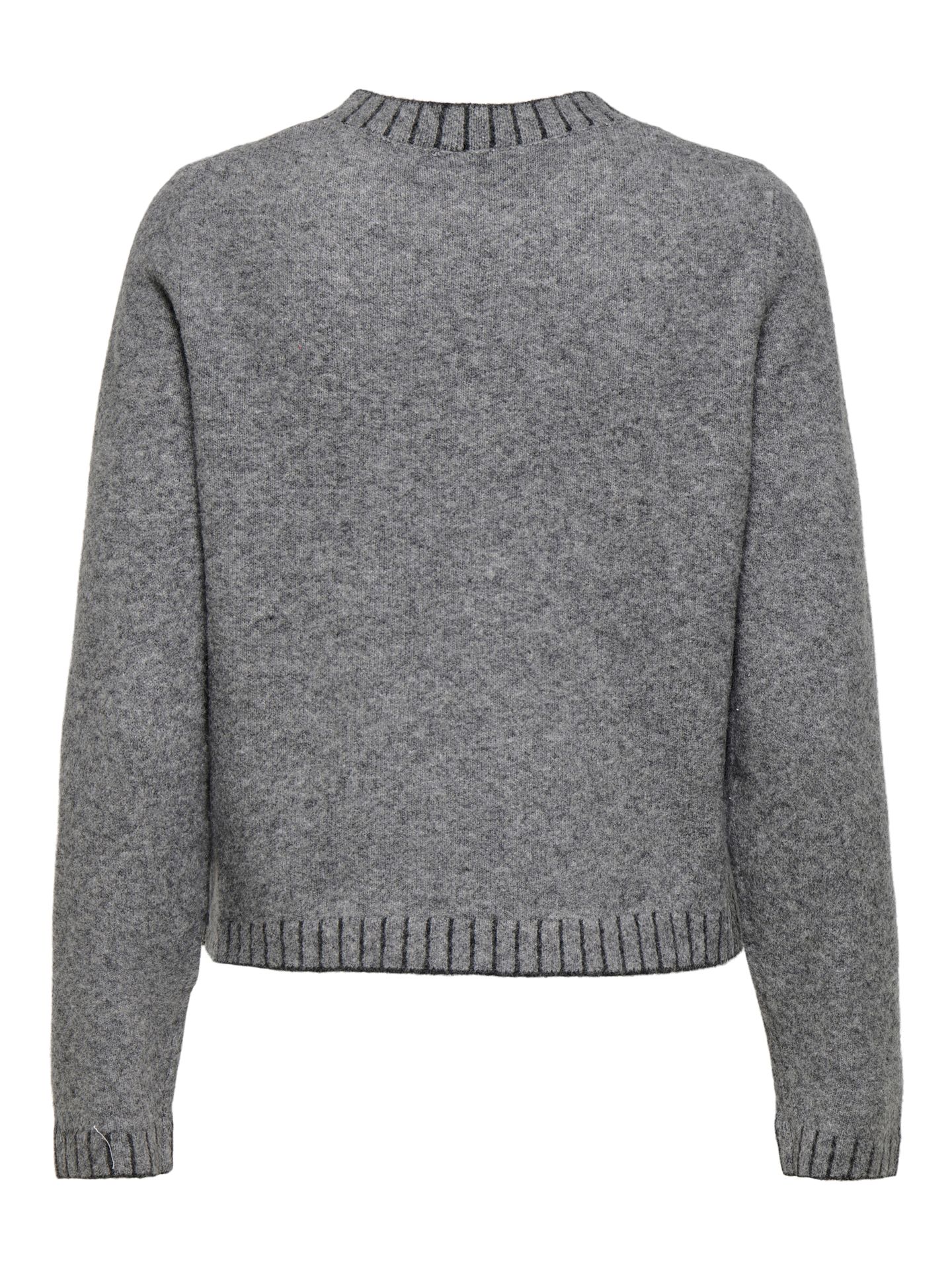 Only ONLFINA LS STITCH O-NECK CC KNT Medium Grey Melange/CHECKS 2900159380054