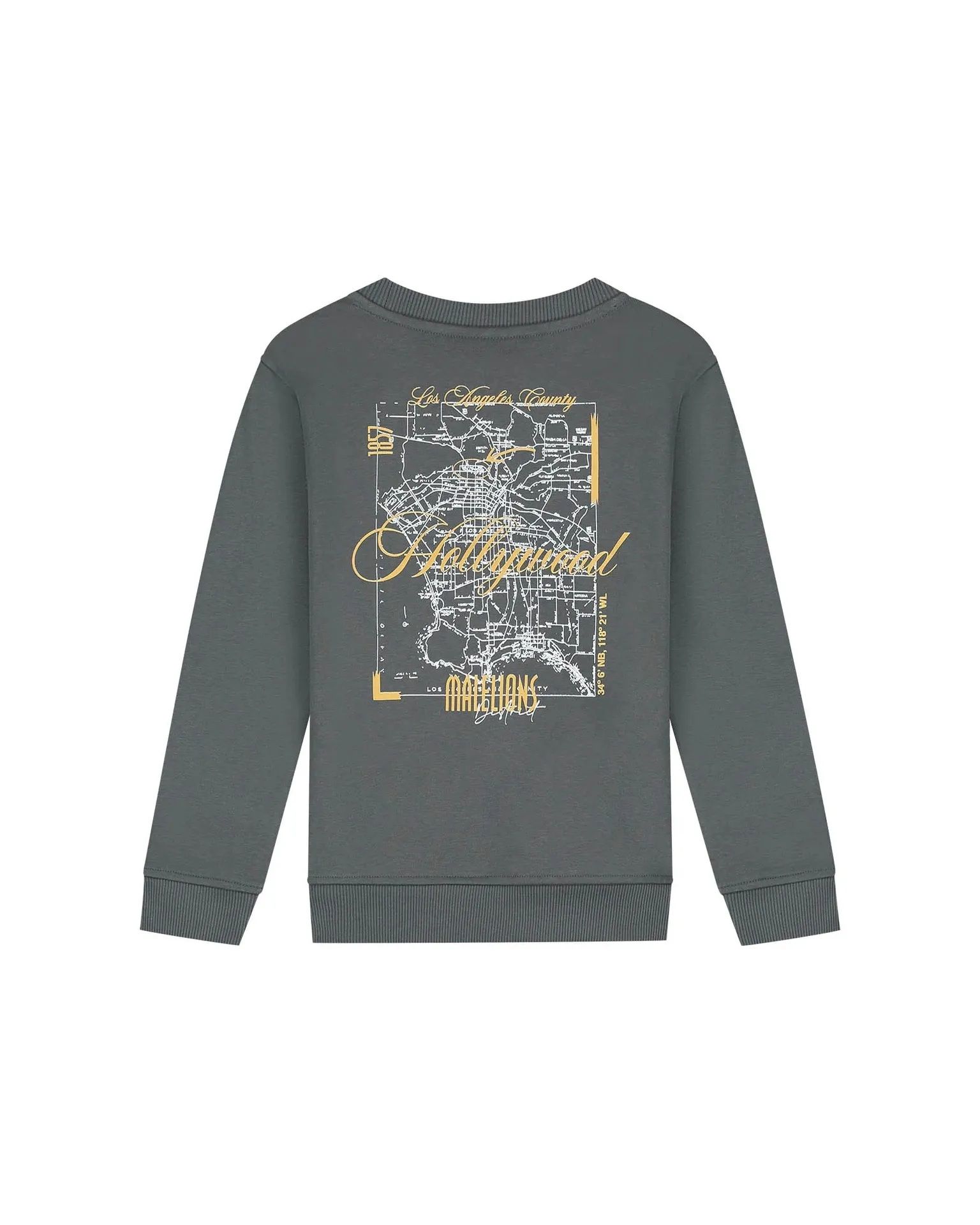 Malelions Junior Hollywood map sweater Antracite 2900159383031