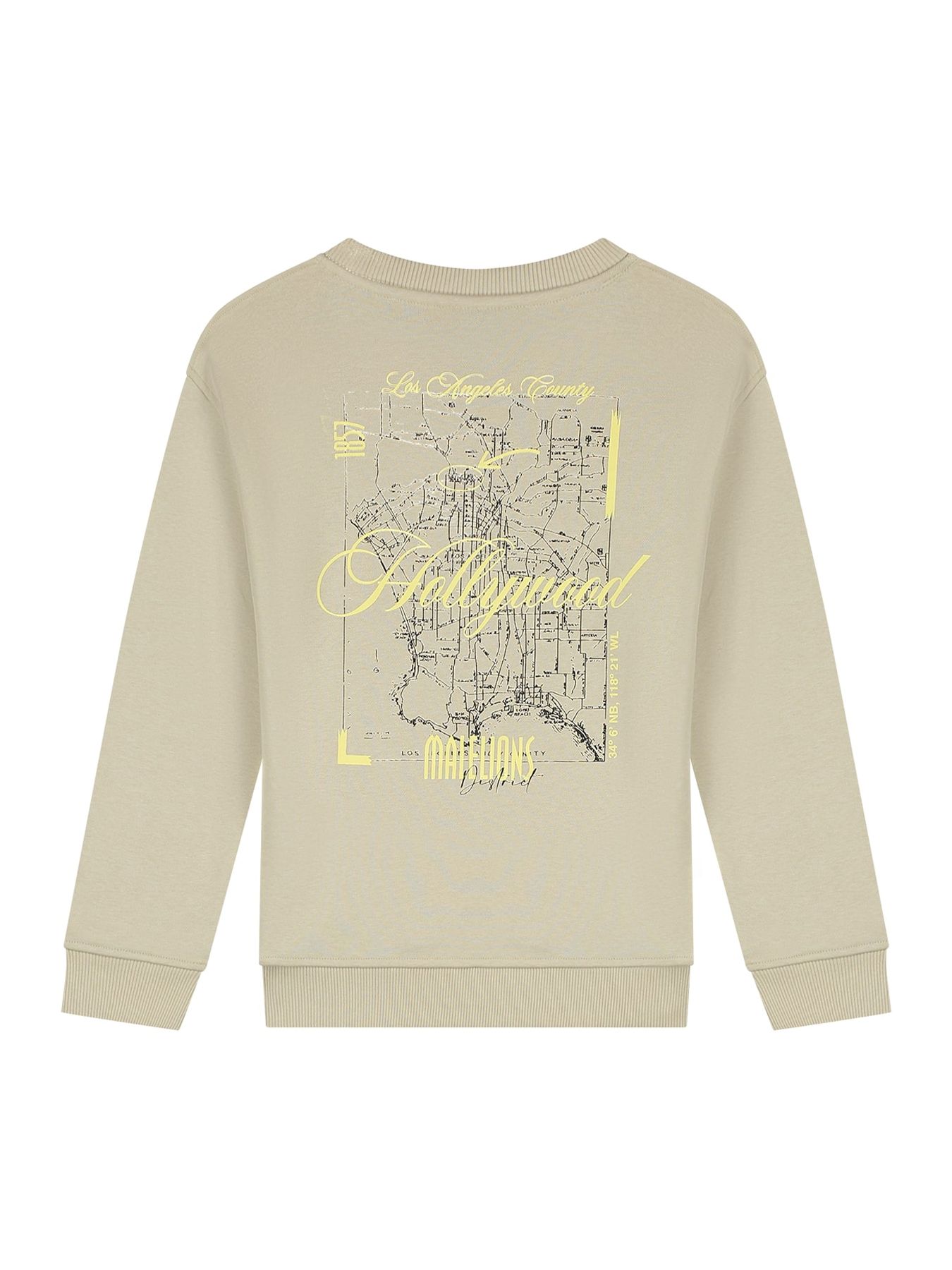 Malelions Junior Hollywood map sweater Beige 2900159382034