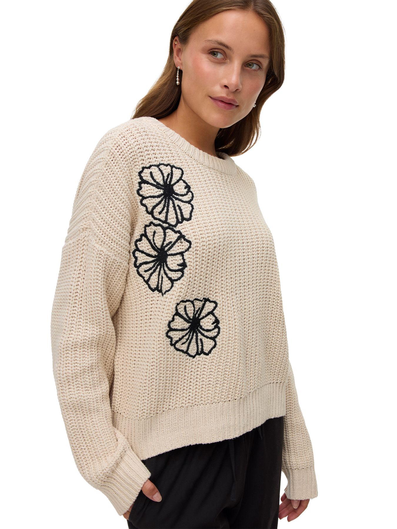 Vero Moda VMLAURA LS O-NECK PULLOVER BOO Birch/Dicte 2900159391036