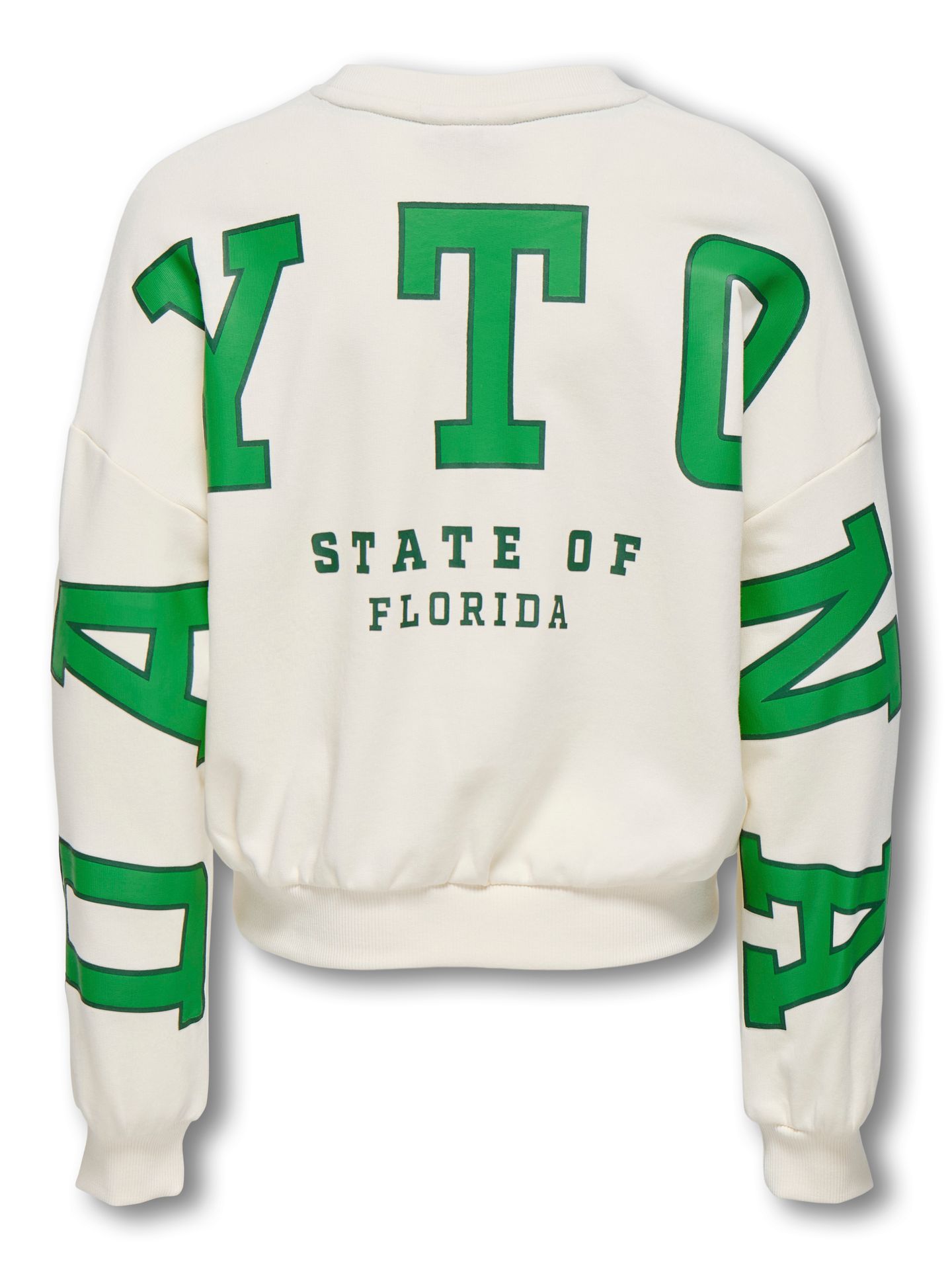 Only KOGSALLY LIFE L/S OVZ O-NECK SWT Antique White/Daytona/Medium Green 2900159392033