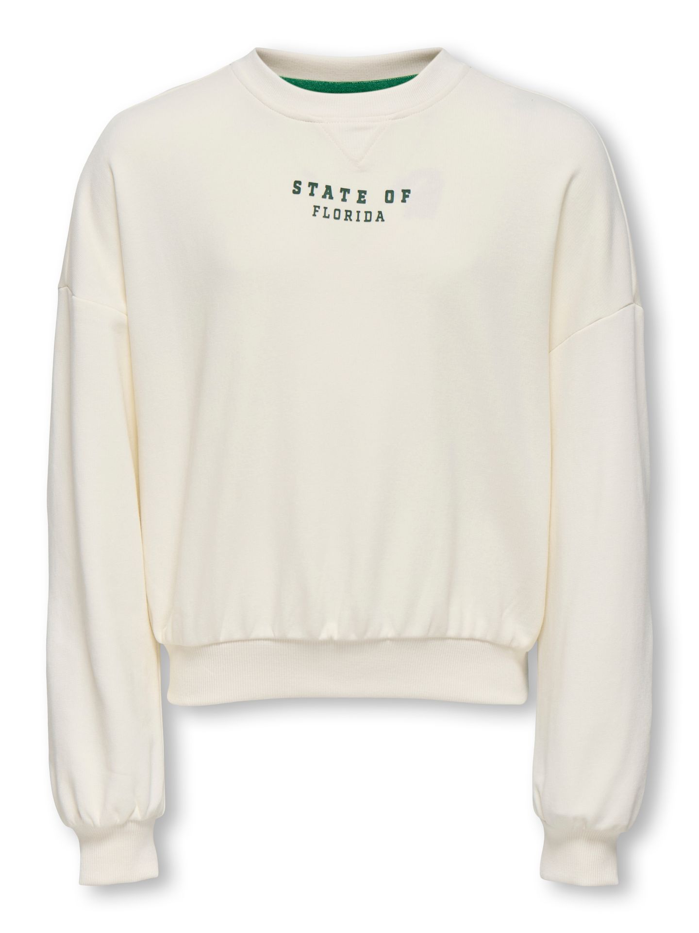 Only KOGSALLY LIFE L/S OVZ O-NECK SWT Antique White/Daytona/Medium Green 00114708-EKA26011400003082