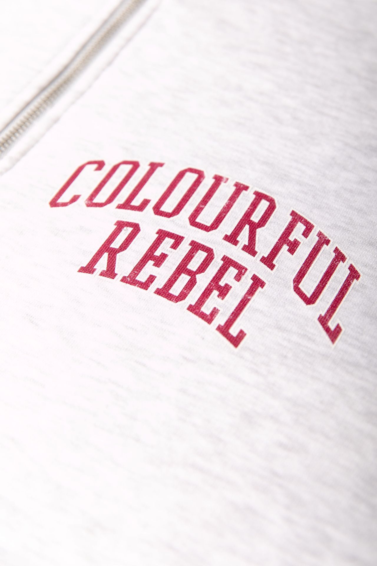 Colourful Rebel Varsity Logo Relaxed Zip Sweat 213 light grey melange 2900159427025 Colourful Rebel Varsity Logo Relaxed Zip Sweat 213 light grey melange 2900159427025