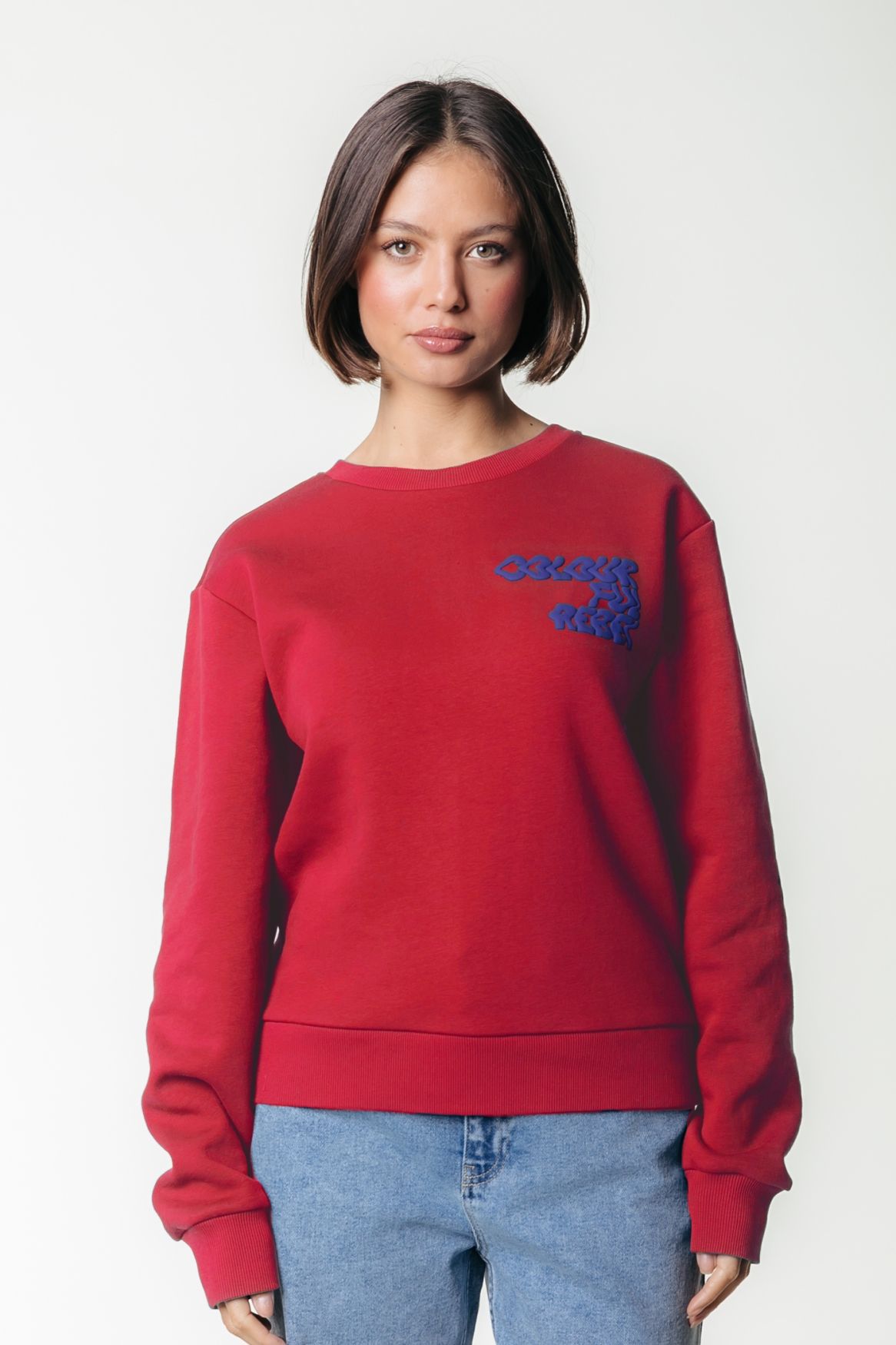 Colourful Rebel Logo Wave Relaxed Sweat 600 red 00114743-EKA26011600000002