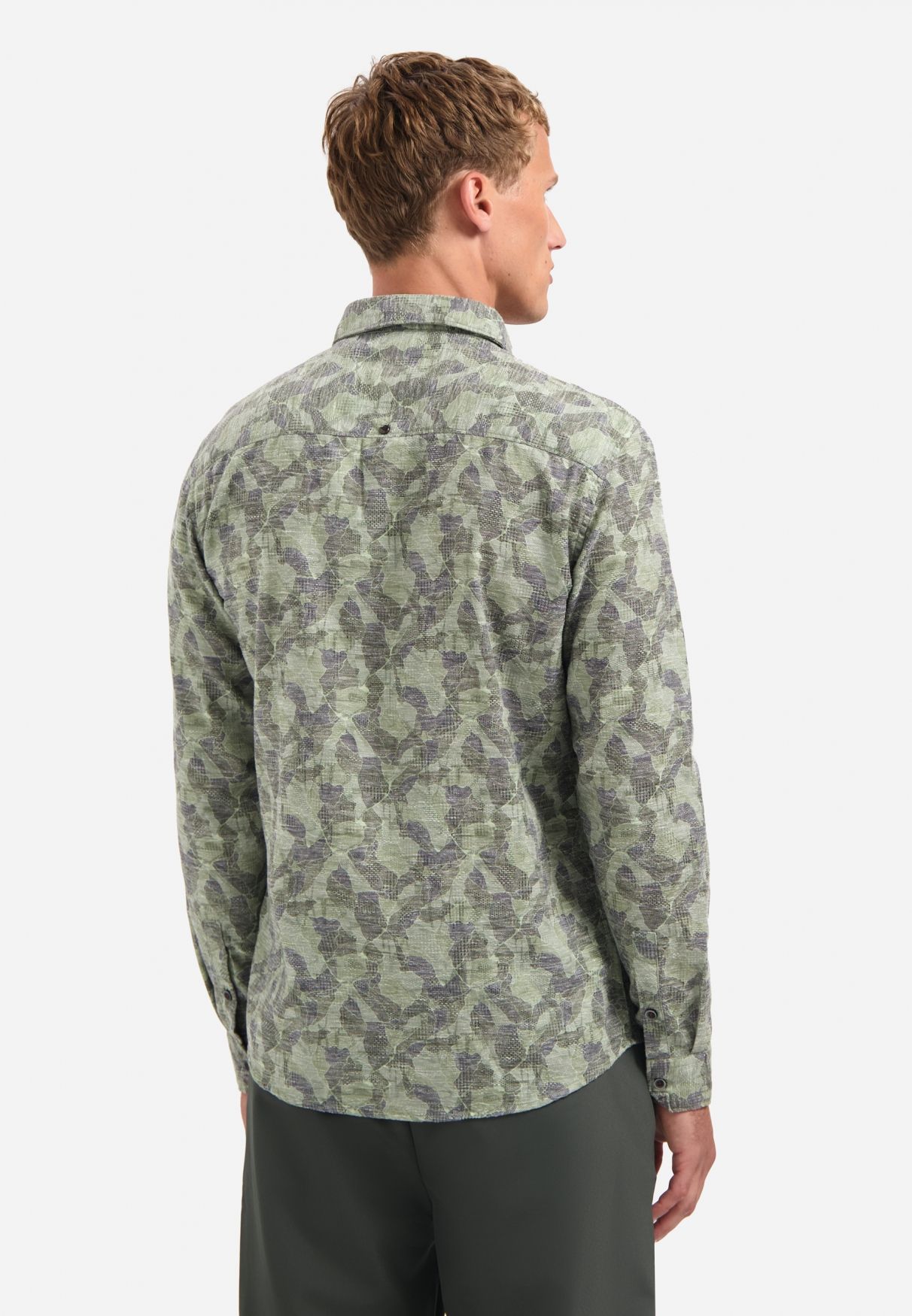 No Excess Shirt Allover Printed Jacquard 052 dark green 2900159440086
