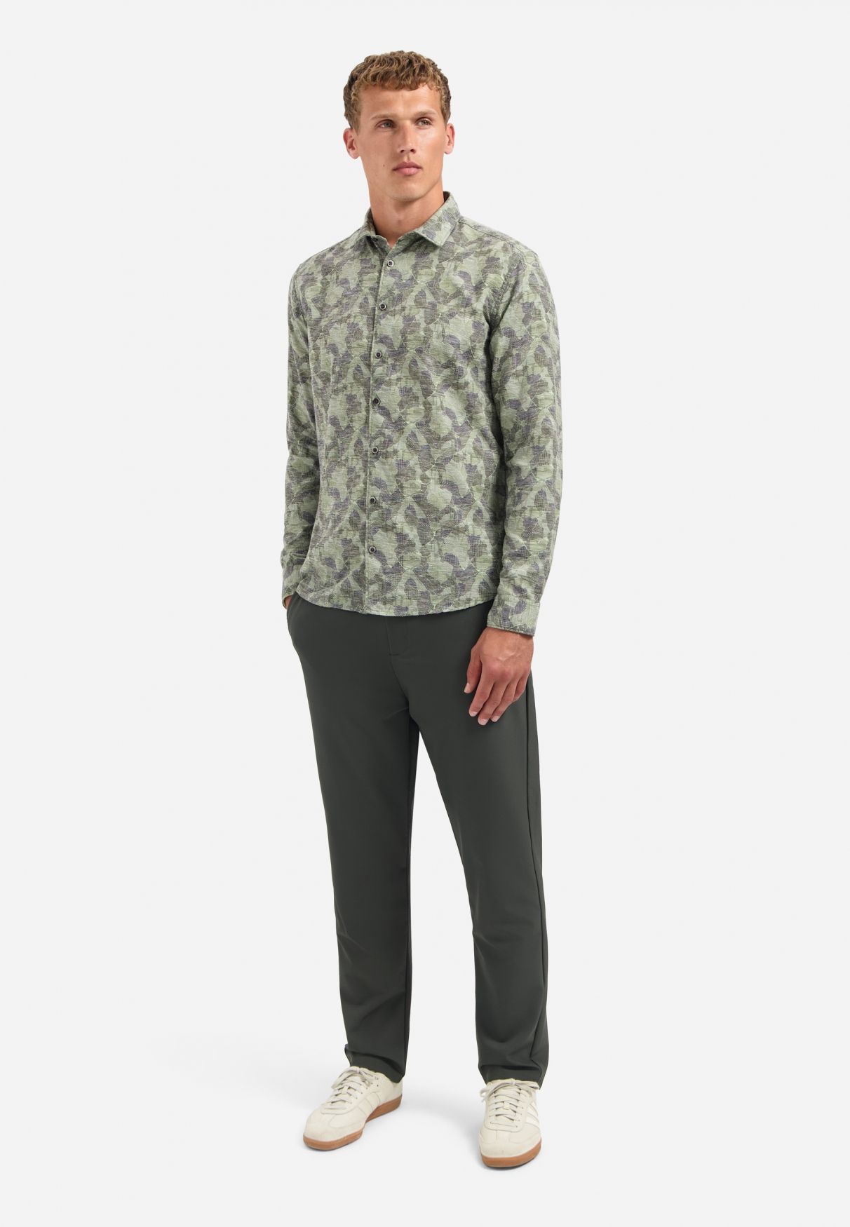 No Excess Shirt Allover Printed Jacquard 052 dark green 2900159440086