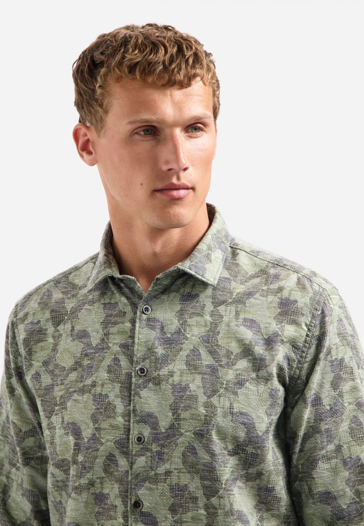 No Excess Shirt Allover Printed Jacquard 052 dark green 2900159440086