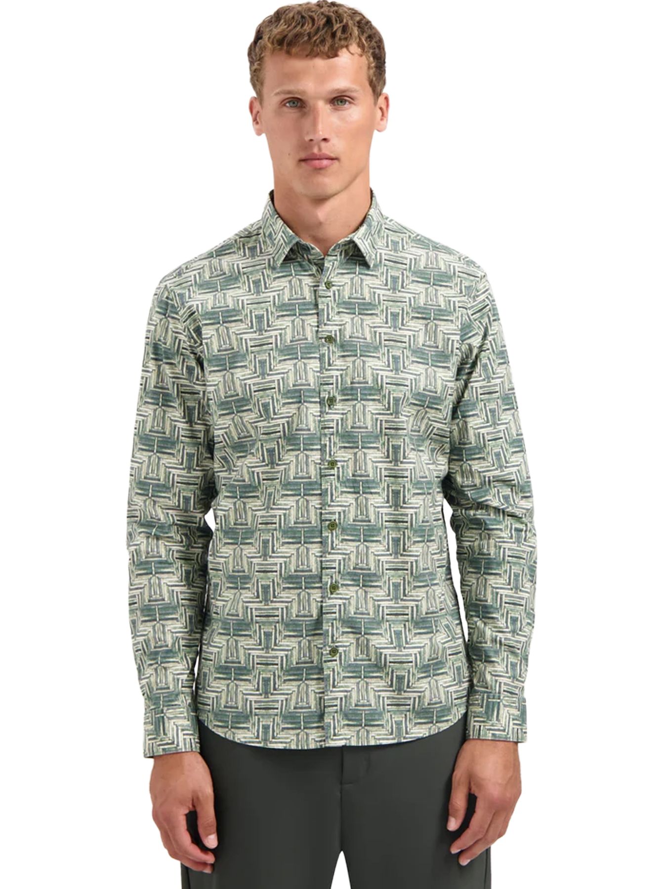 No Excess Shirt Stretch Allover Printed 052 dark green 2900159441083