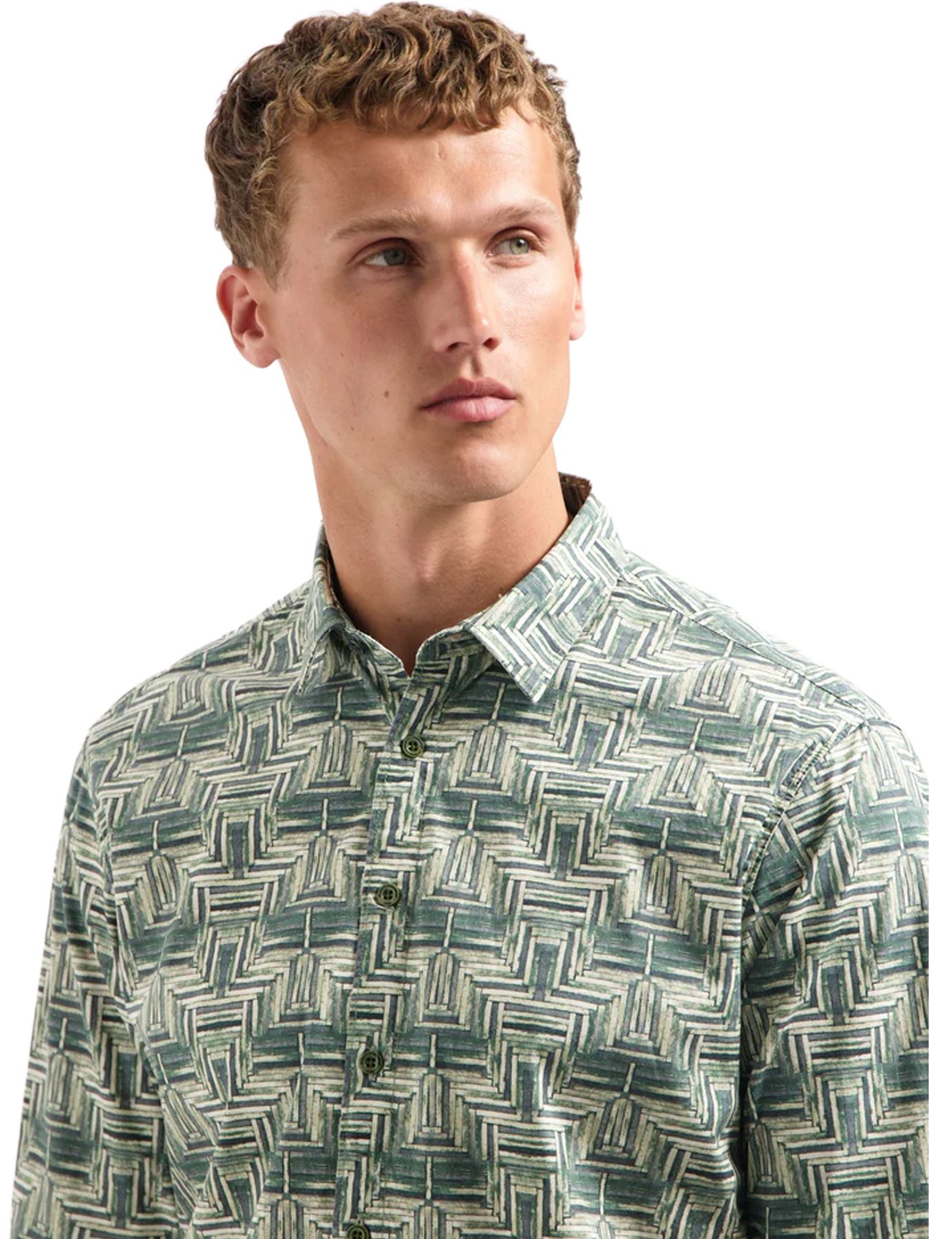 No Excess Shirt Stretch Allover Printed 052 dark green 2900159441076