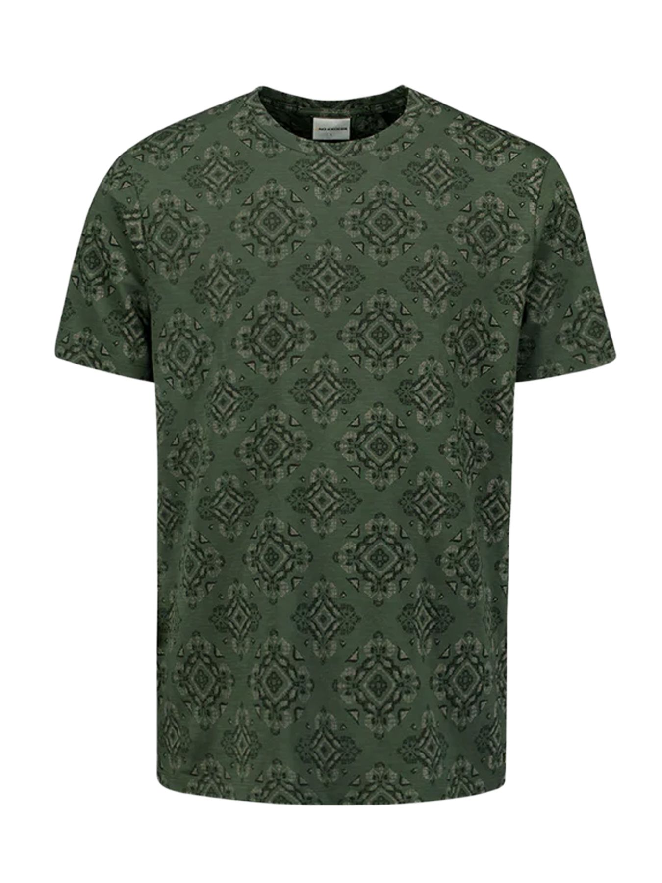 No Excess T-Shirt Crewneck Allover Printed Garment Dyed Slub 052 dark green 2900159445067