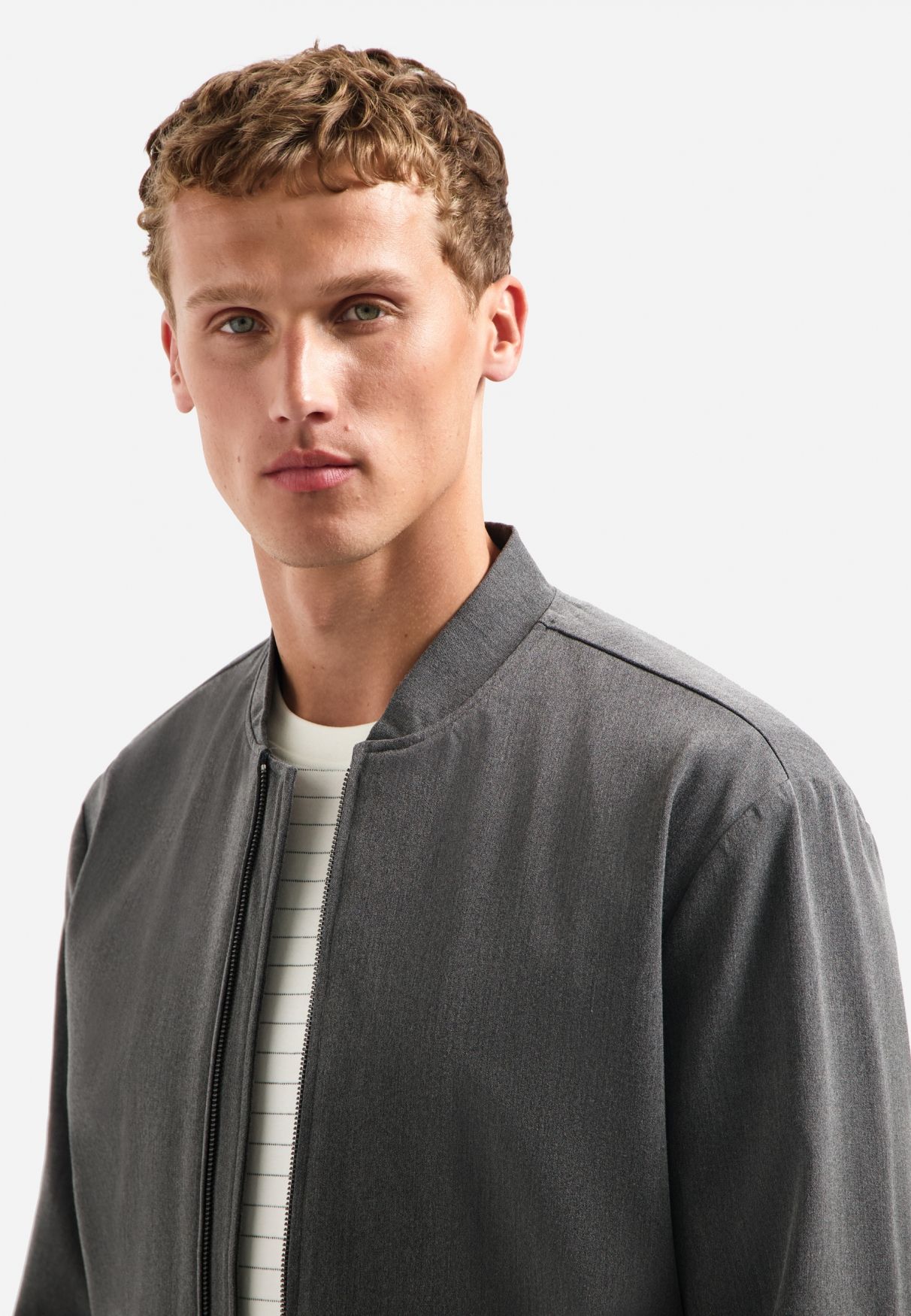 No Excess Jacket Shirt Bomber Melange Hybrid 102 grey melange 2900159446071